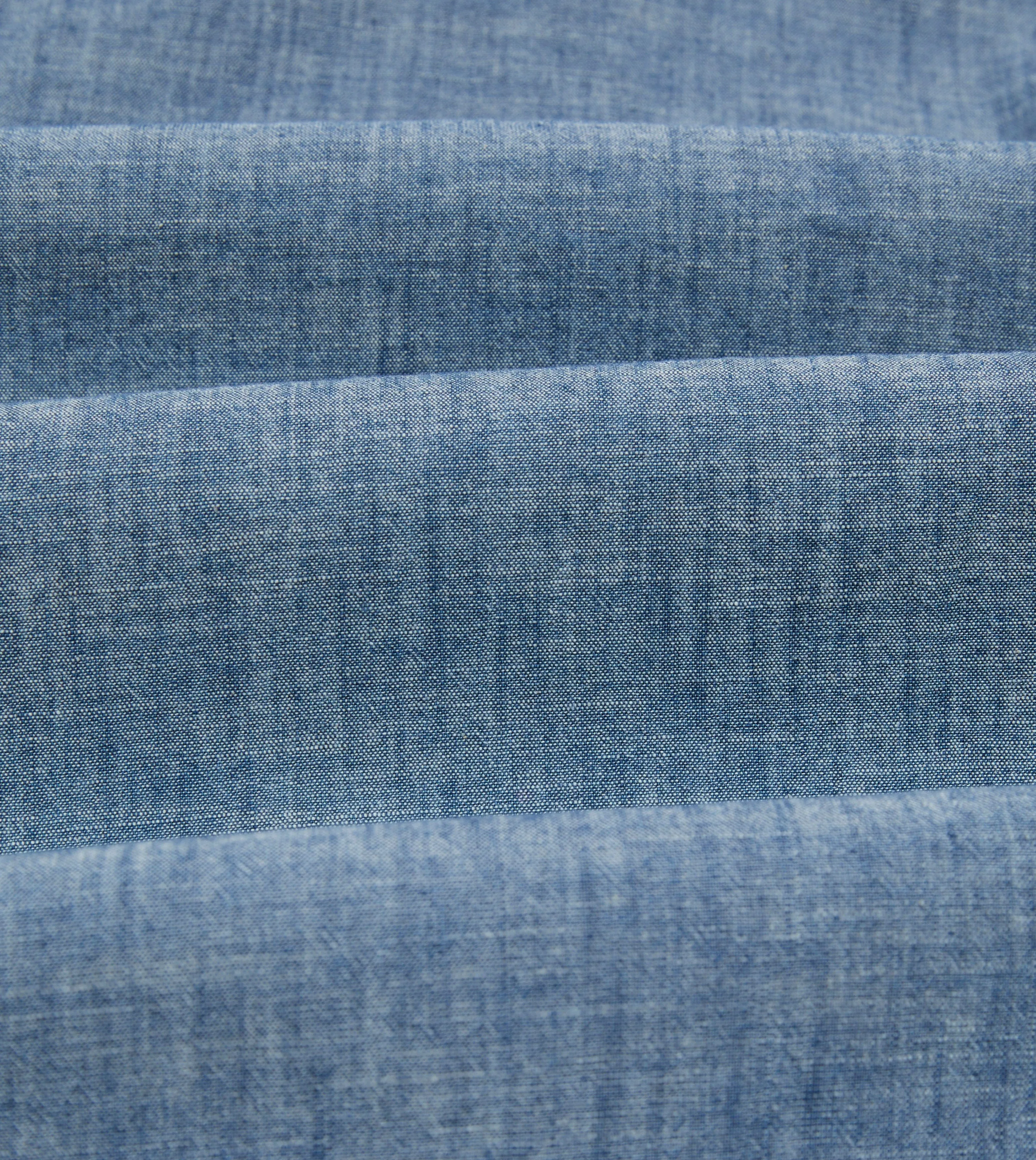 Comfy Stretch Blue Chambray Long Point Collar Shirt