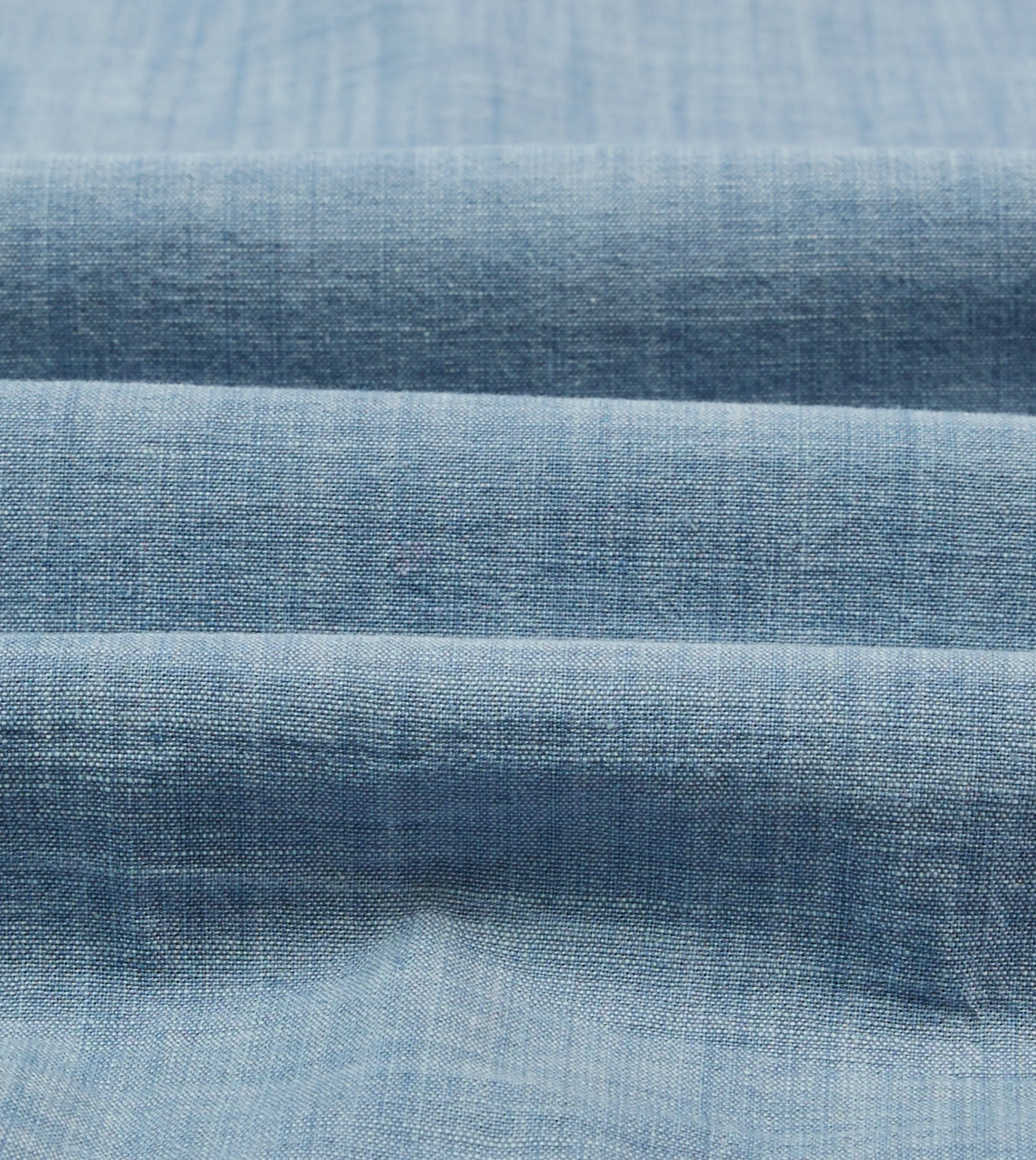 Blue Chambray Short Sleeve Cuban Shirt Sporty Comfort Fit