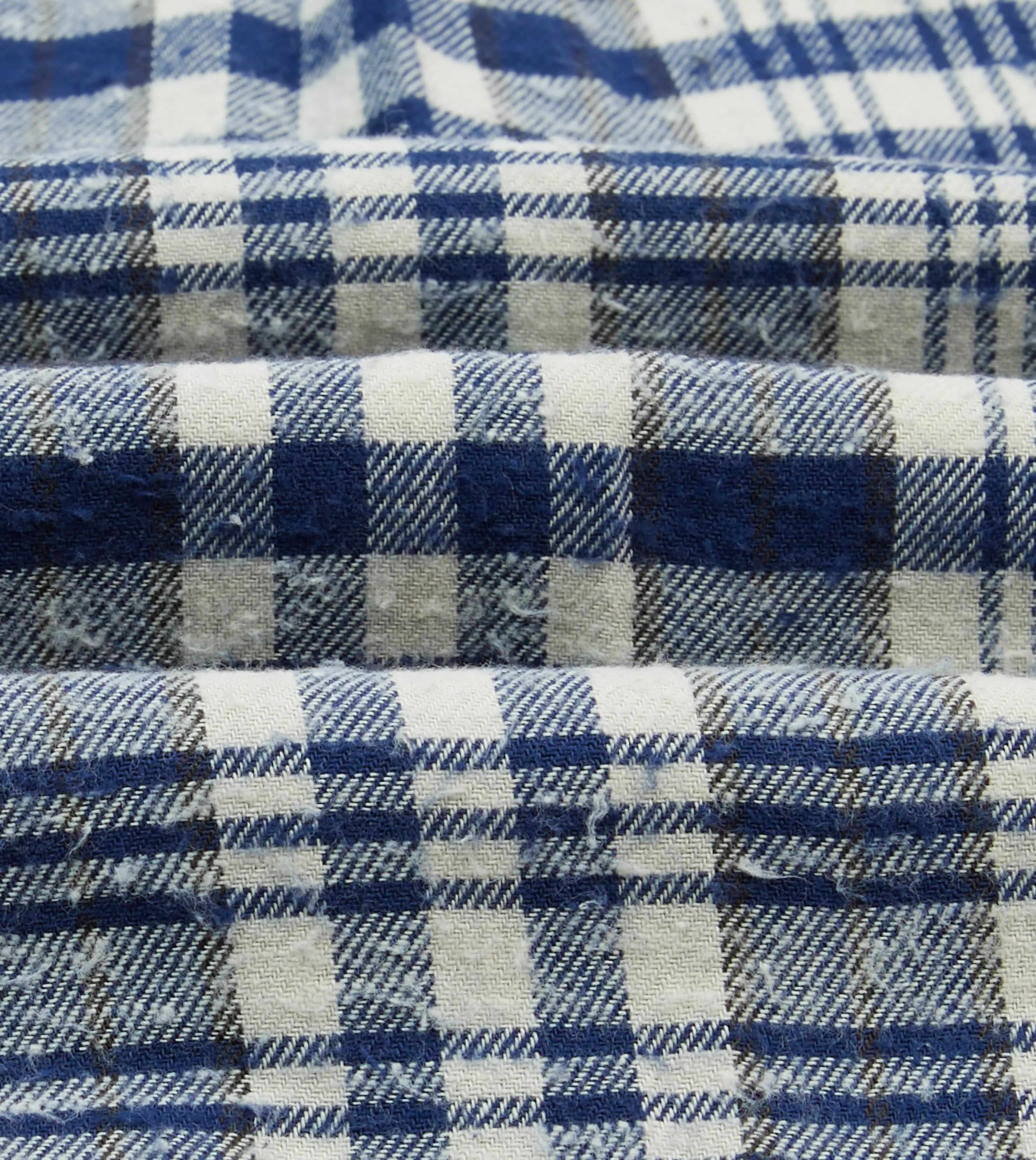 Blue Check Brushed Cotton Two-Pocket Work Shirt Luxury exclusivity Soft and Stretchy