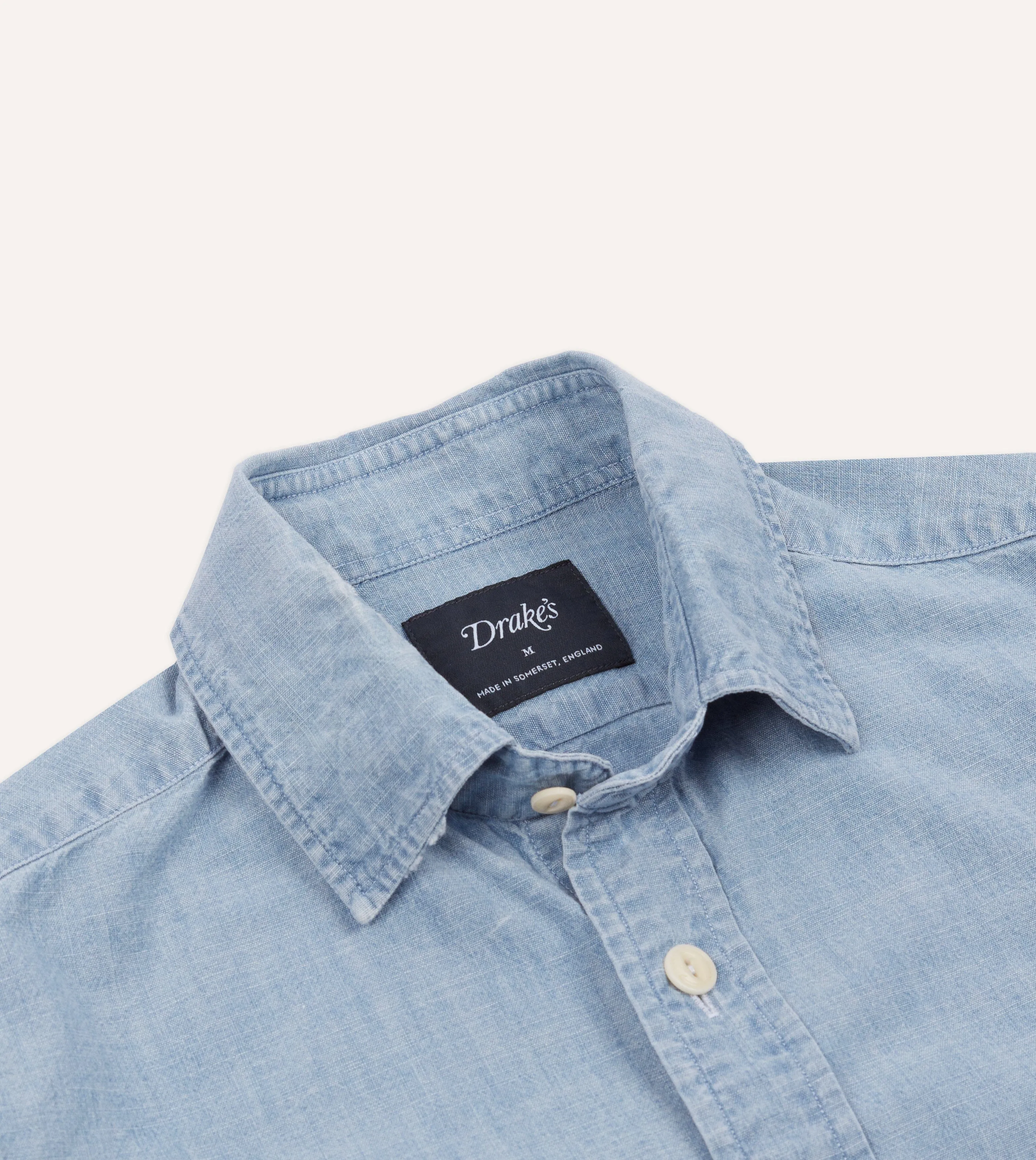 Blue Cotton Chambray Two-Pocket Work Shirt Minimalist Comfort