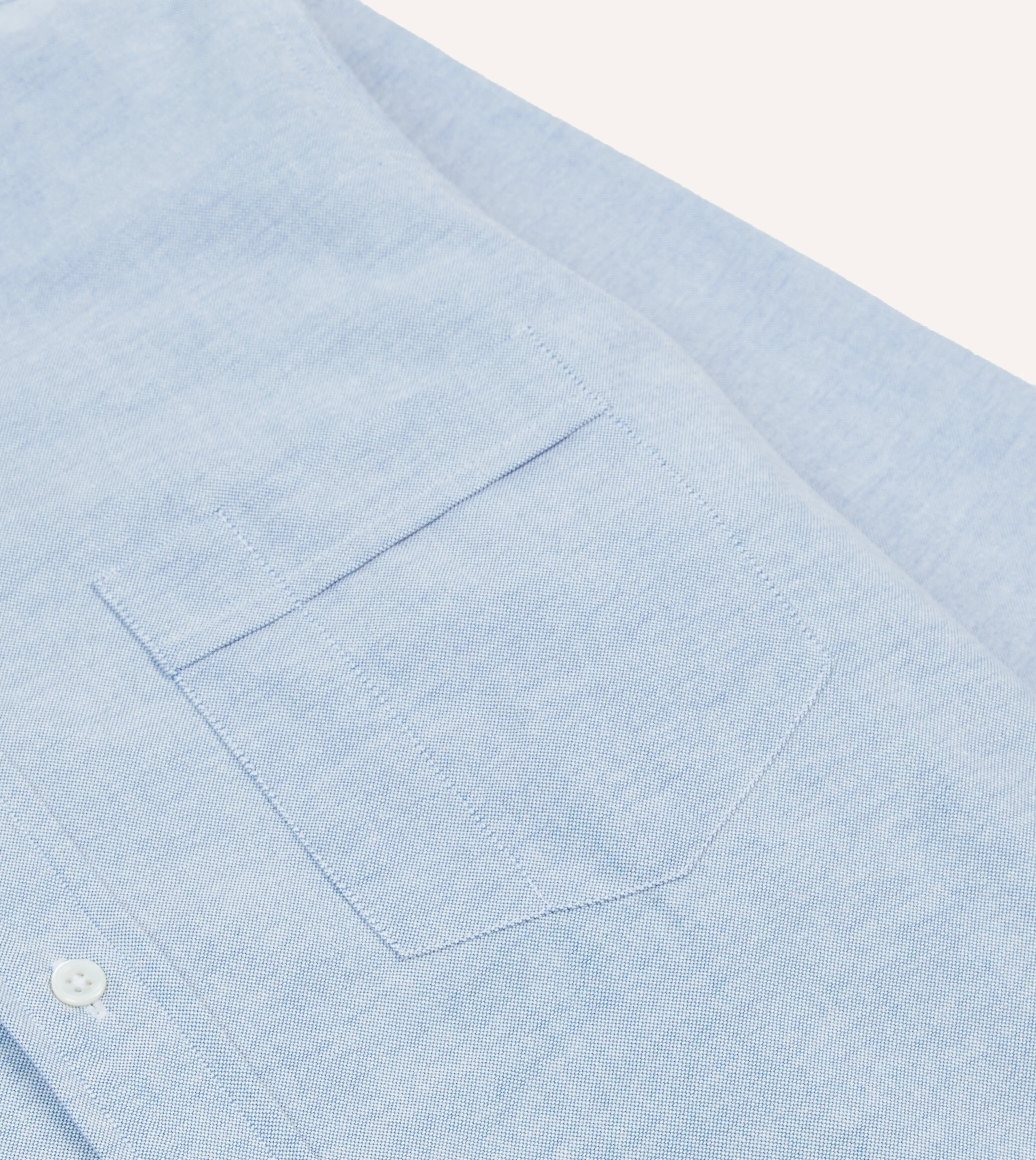 quick-drying Light Style Blue Cotton Oxford Cloth Long Point Collar Shirt