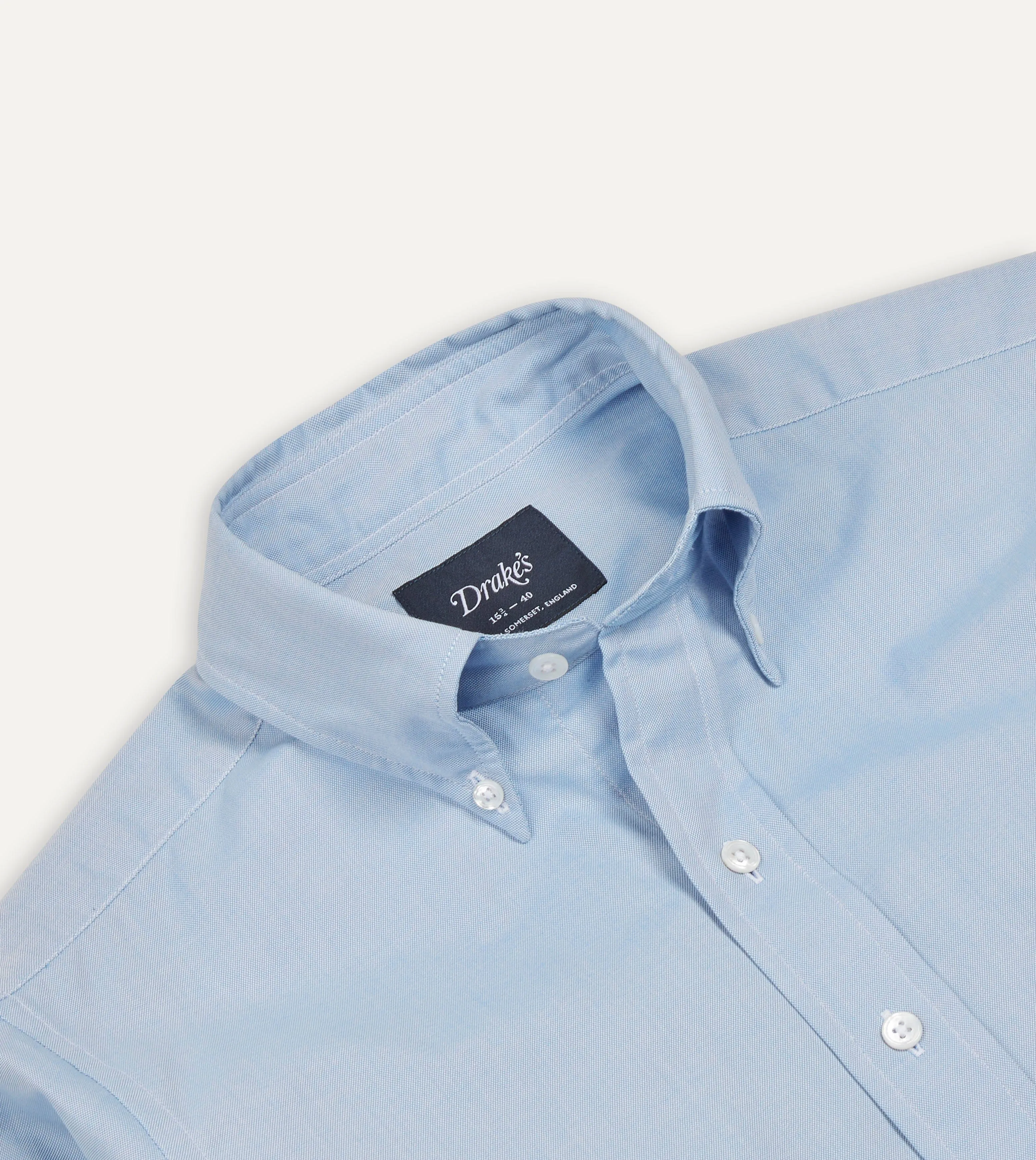 Blue Pinpoint Oxford Cotton Cloth Button-Down Shirt Cycling endurance