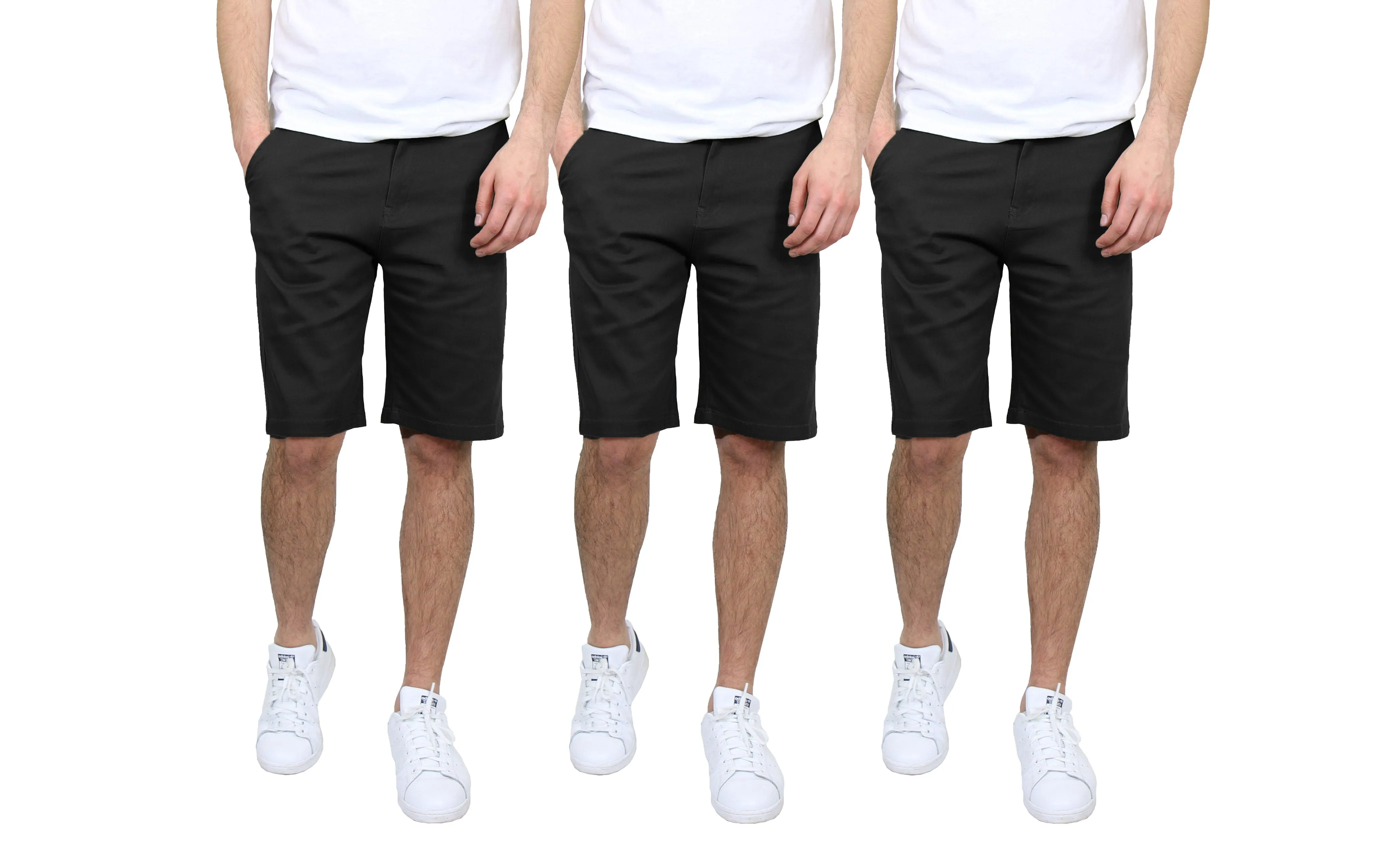 fade - resistant Men's 3Pack Cotton Stretch Chino Shorts