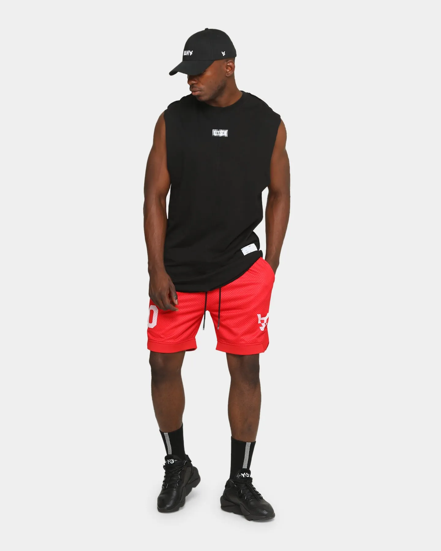 The Anti Order A8 Mesh Basketball Shorts Red/White swimming suit alternative hip look