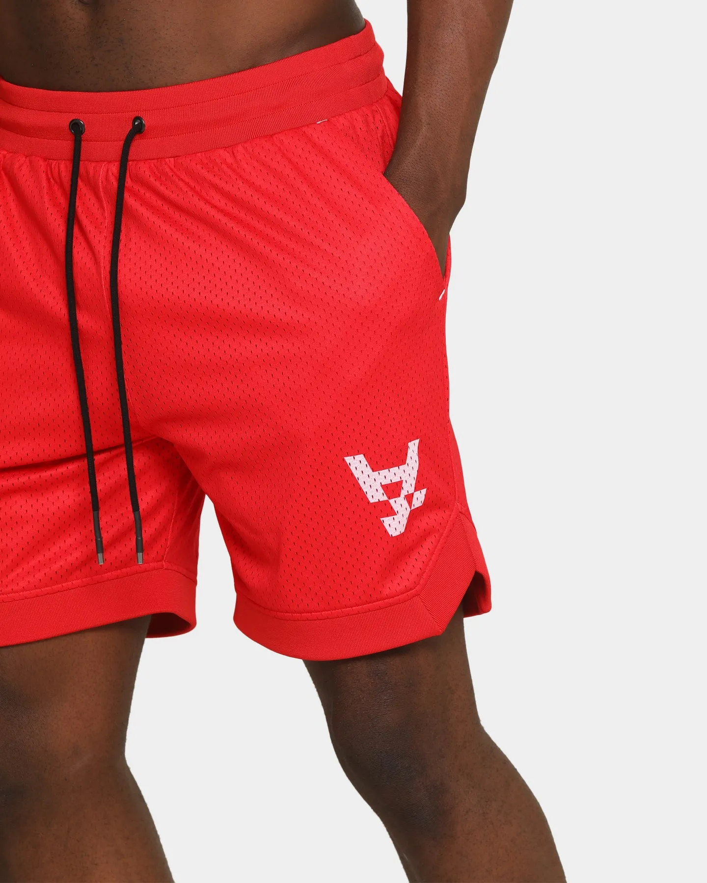 Water Resistant Finish Luxury Feel The Anti Order A8 Mesh Basketball Shorts Red/White