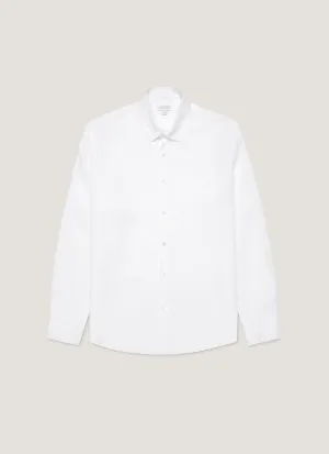 No Shrink Fabric Men's Linen Shirt in White