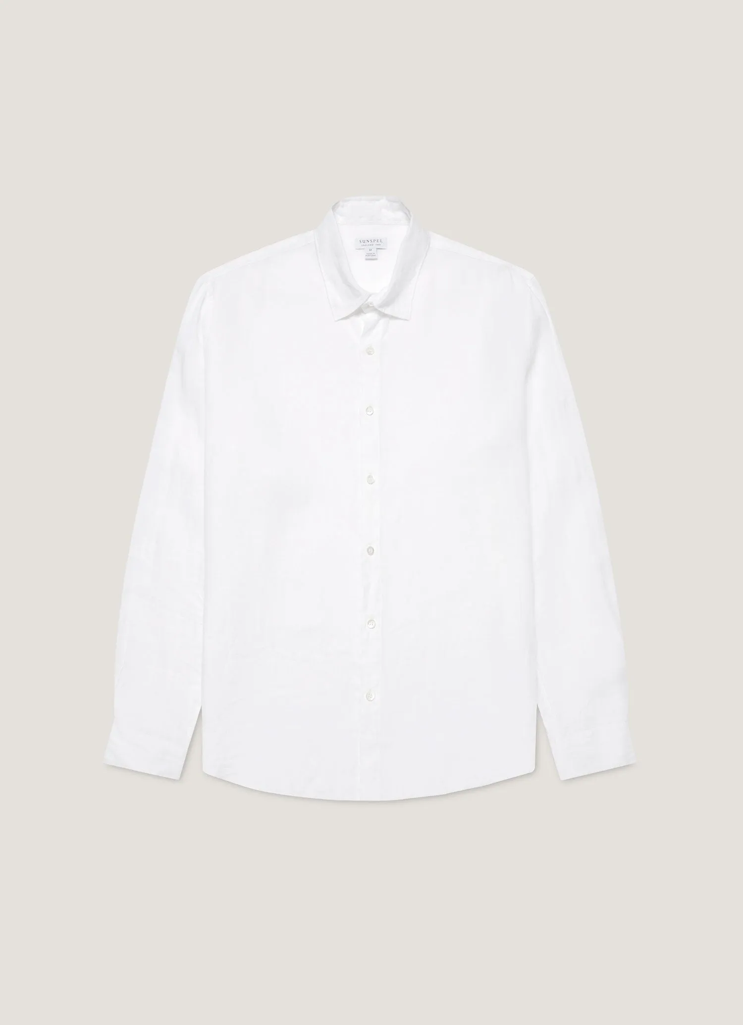 No Shrink Fabric Men's Linen Shirt in White