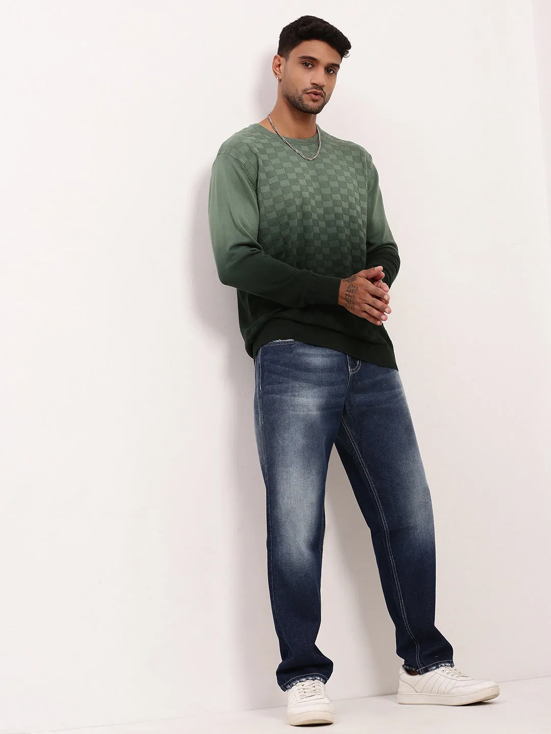 Year Round Men's Blue Solid Straight Fit Jeans