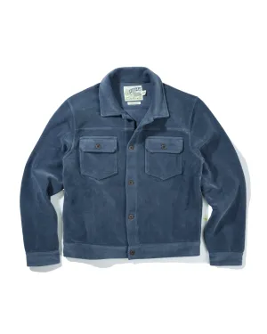 Removable Hood Defender Fleece Trucker - Denim Blue