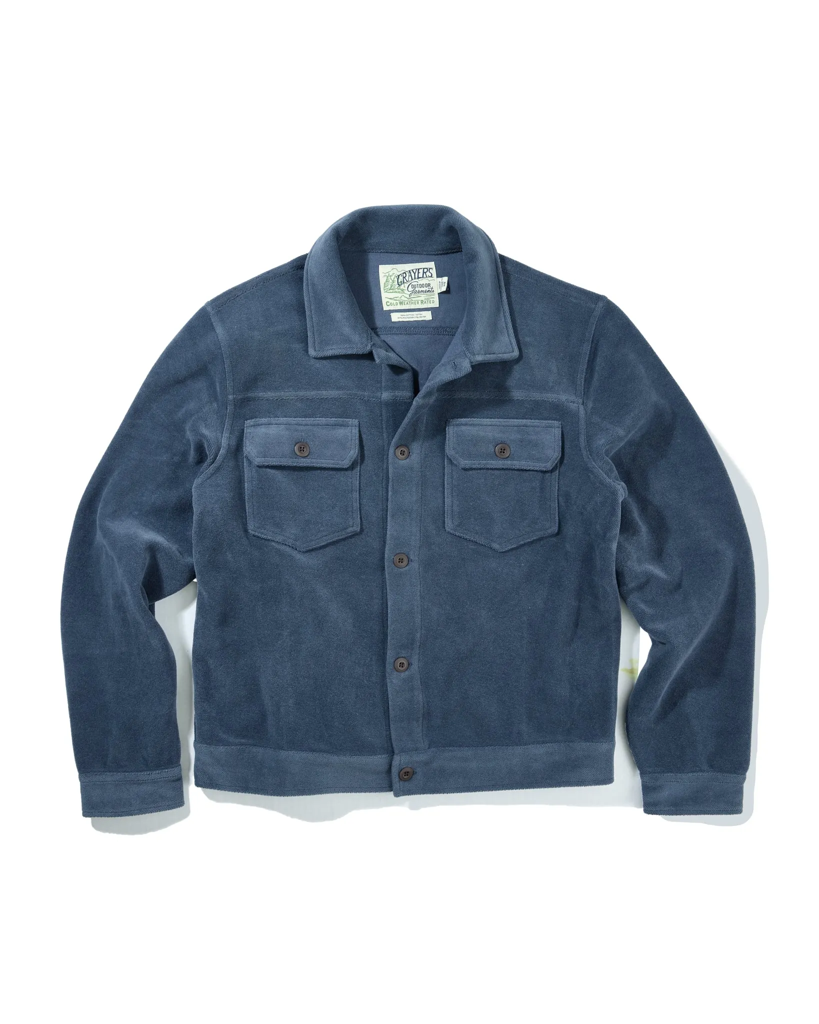 Removable Hood Defender Fleece Trucker - Denim Blue