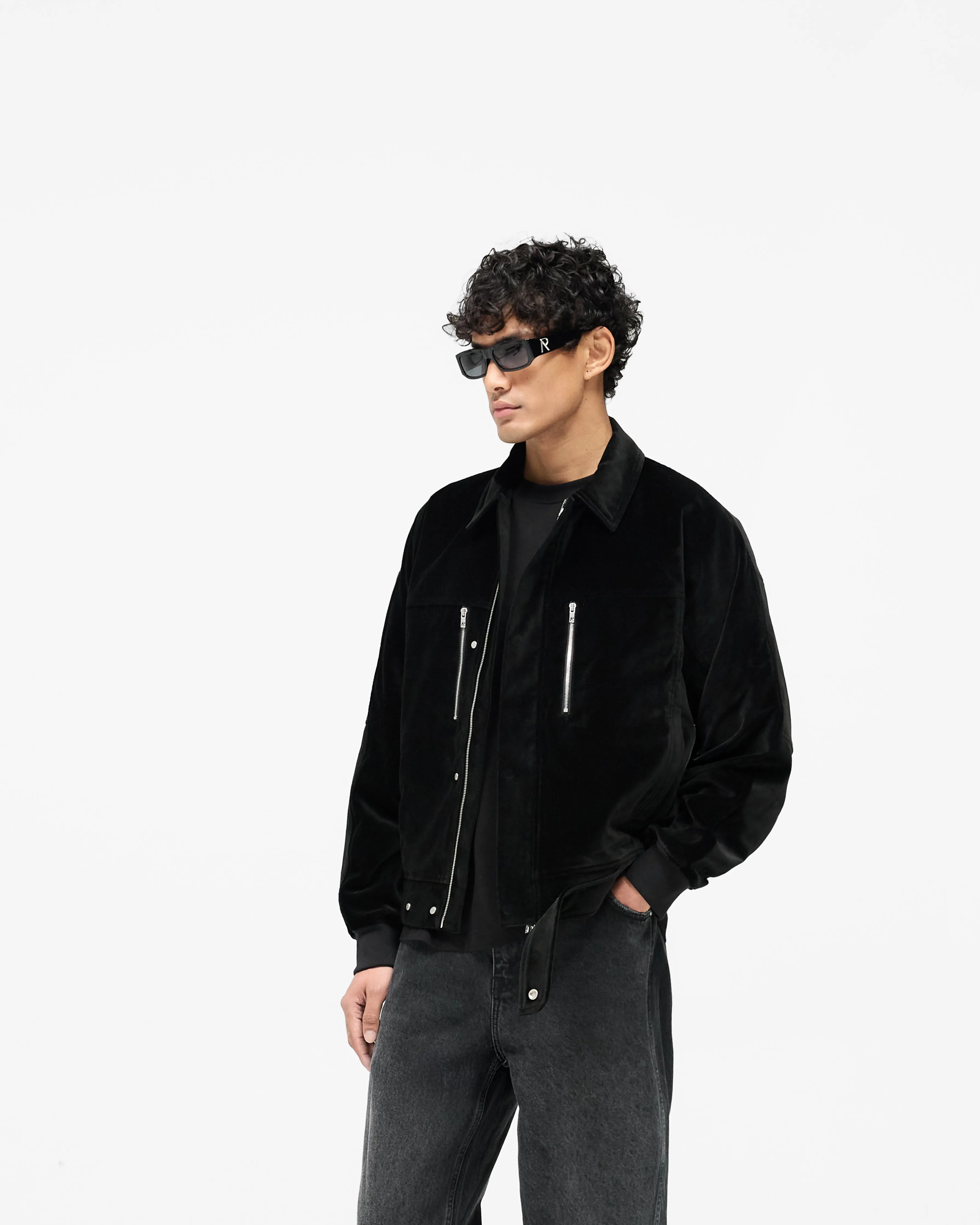 Bordeaux Brushed Jacket - Black Wind Shield Seamless Shoulder Construction