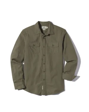 Brando Lightweight Double Cloth Shirt - Military Olive Teenager coolness