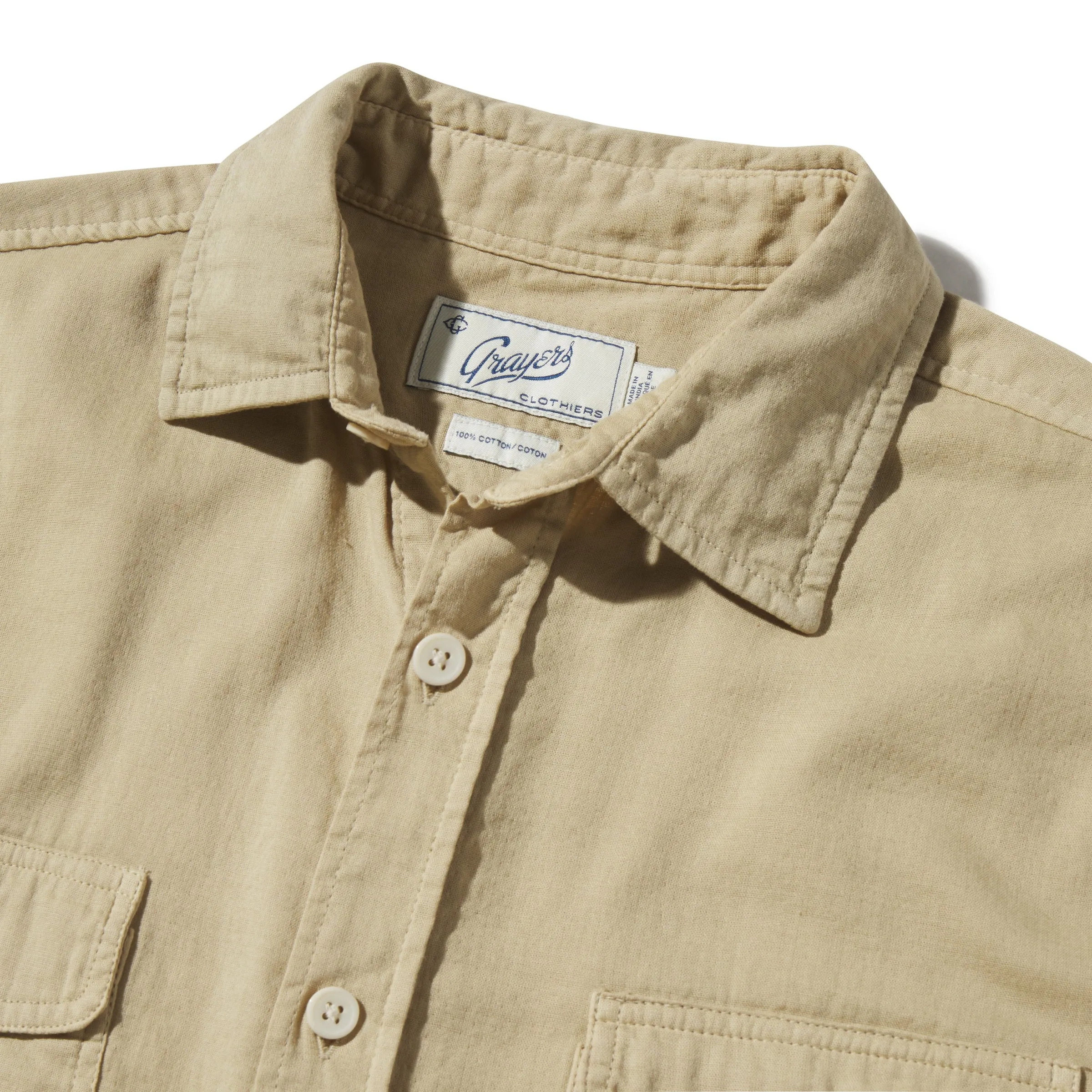 Brando Lightweight Double Cloth Shirt - Safari Ergonomic Cut