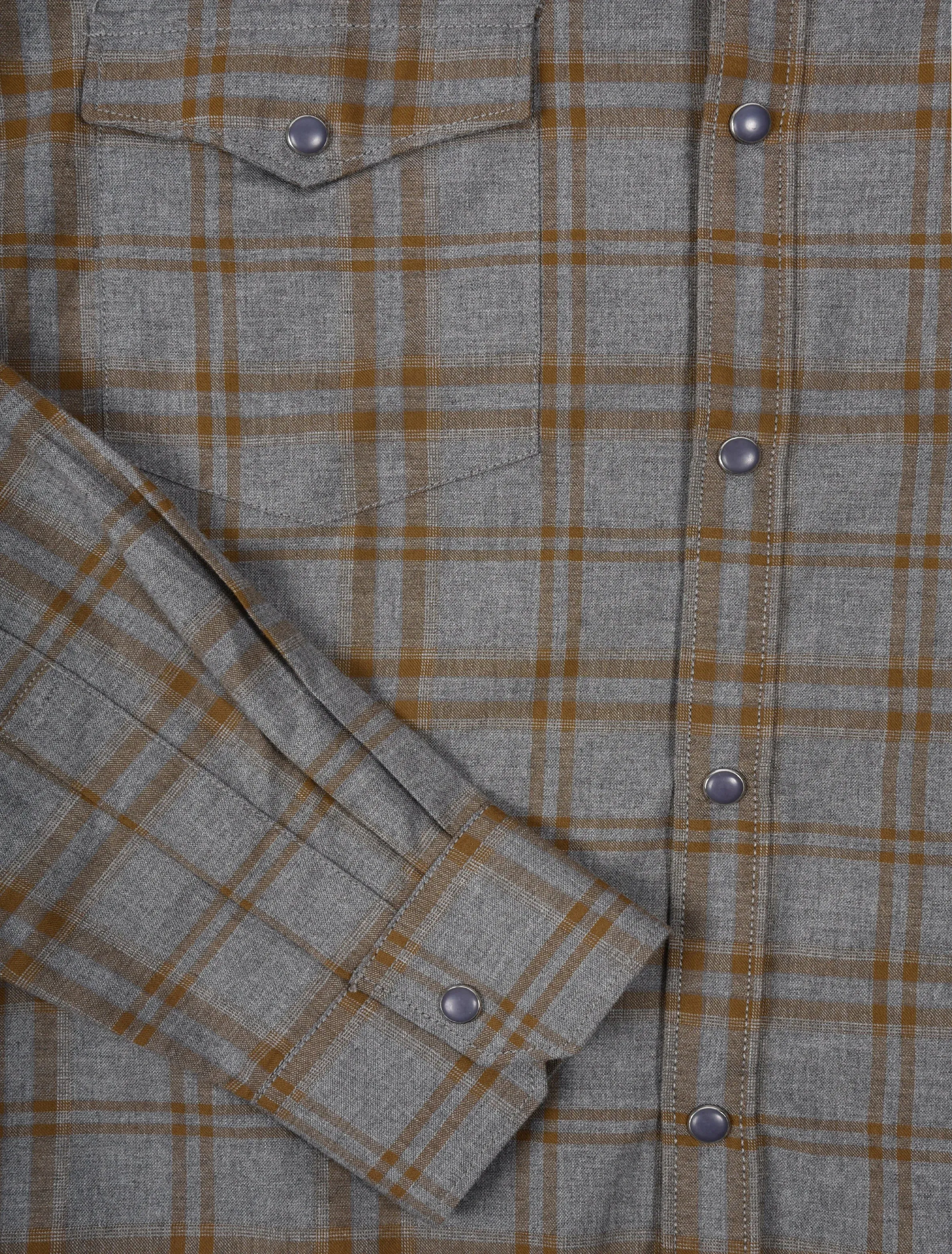 Flynt Western Men's Amistad Western Pearl Snap Shirt in Gray Plaid Everyday apparel Light Outfit
