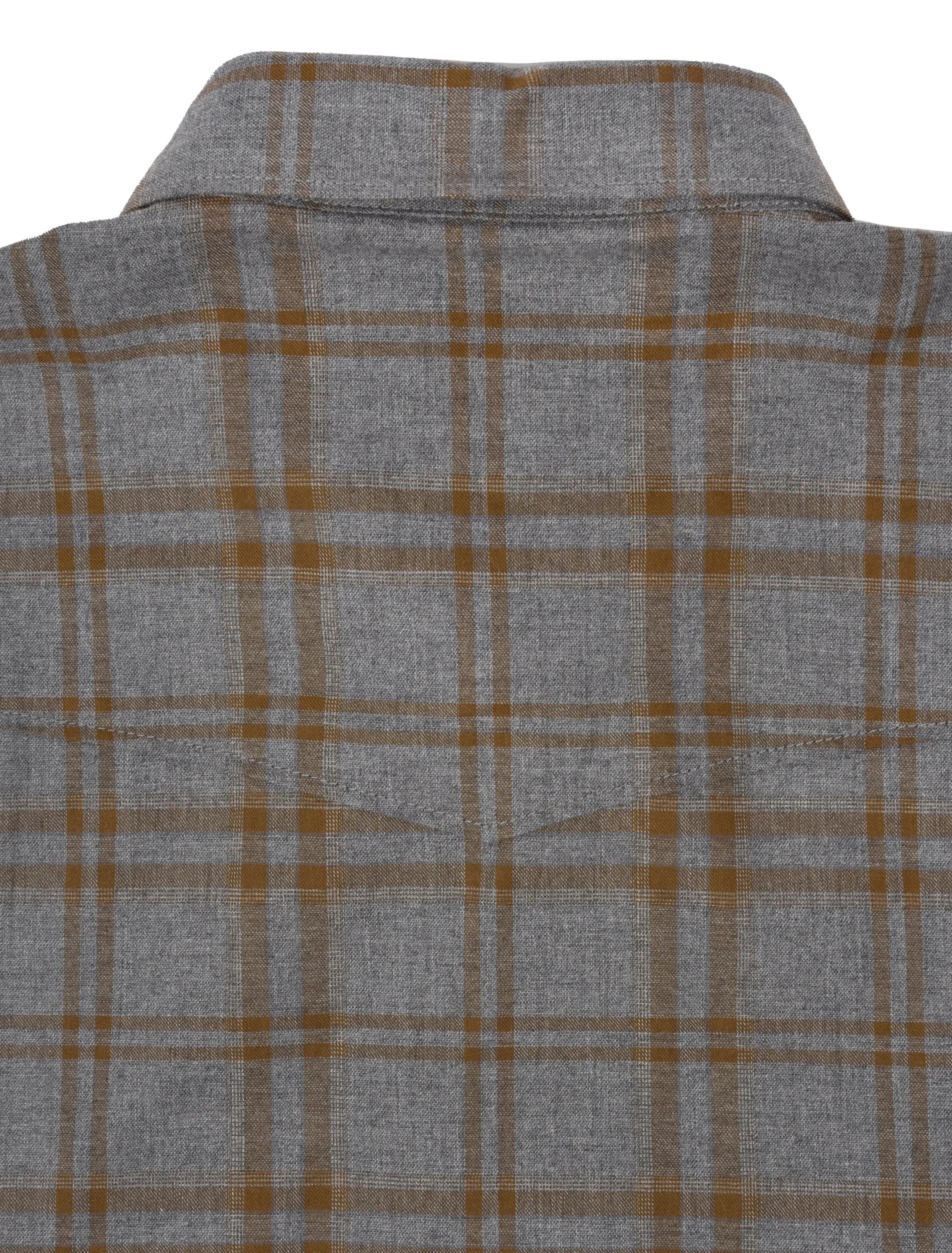 Breathable Mesh Panels Flynt Western Men's Amistad Western Pearl Snap Shirt in Gray Plaid