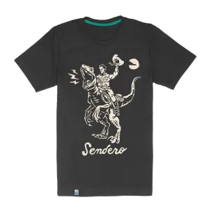 Sporty Stretch Fit Sendero Provisions Co. Men's Velociwrangler Graphic T-Shirt in Black
