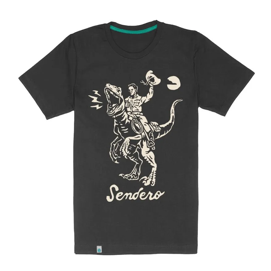 Sporty Stretch Fit Sendero Provisions Co. Men's Velociwrangler Graphic T-Shirt in Black
