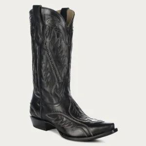Corral Men's Black-Blue Embriodery Snip Toe Western Boot Dynamic Cushioning BreathableMesh