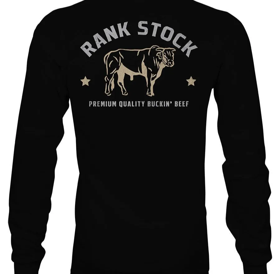 Hooey Men's Rank Stock Logo Long Sleeve Tee in Black Everyday Casual warm weather