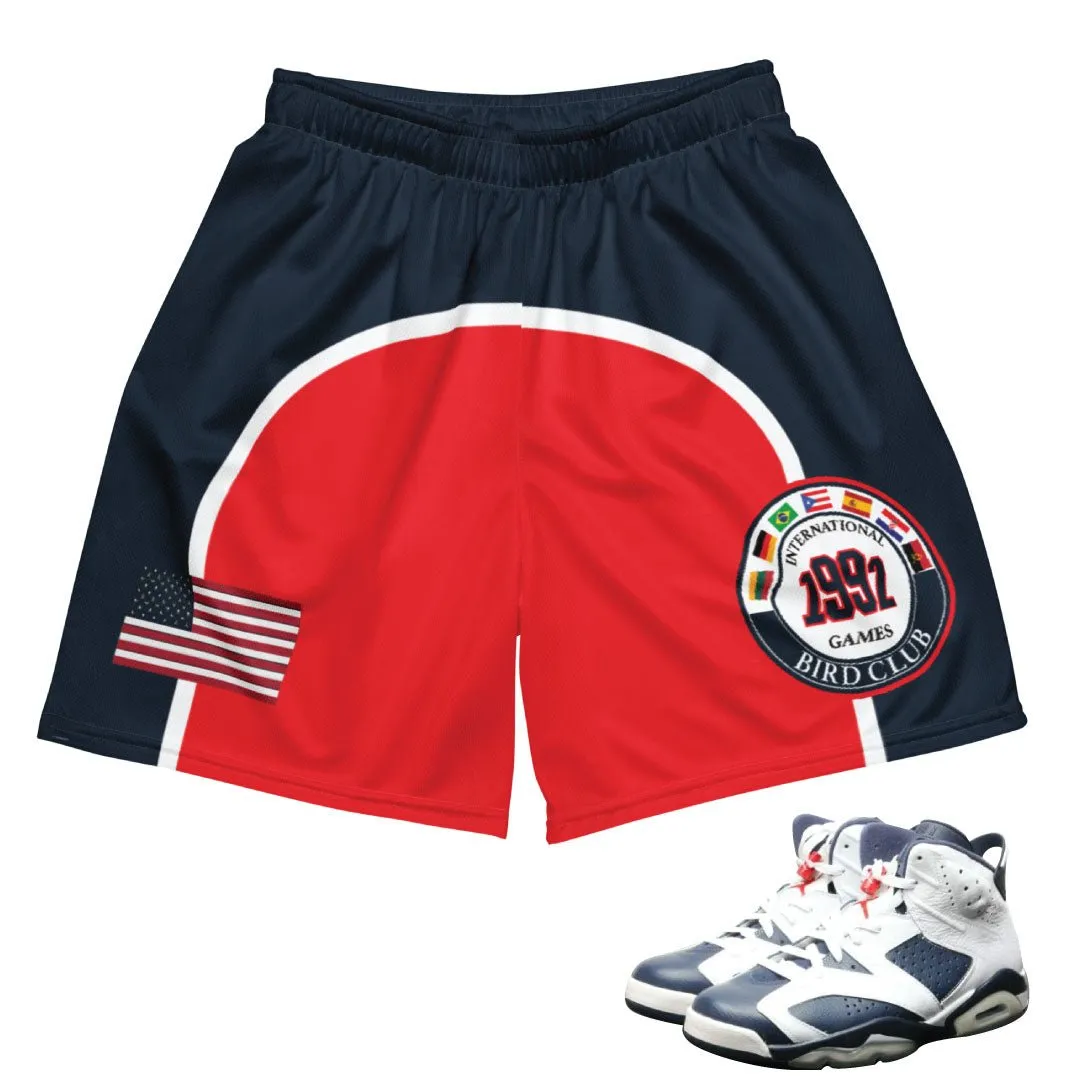 Retro 6 Olympic Dream Team Classic Mesh Shorts Soft Comfort Easy Movement Fit