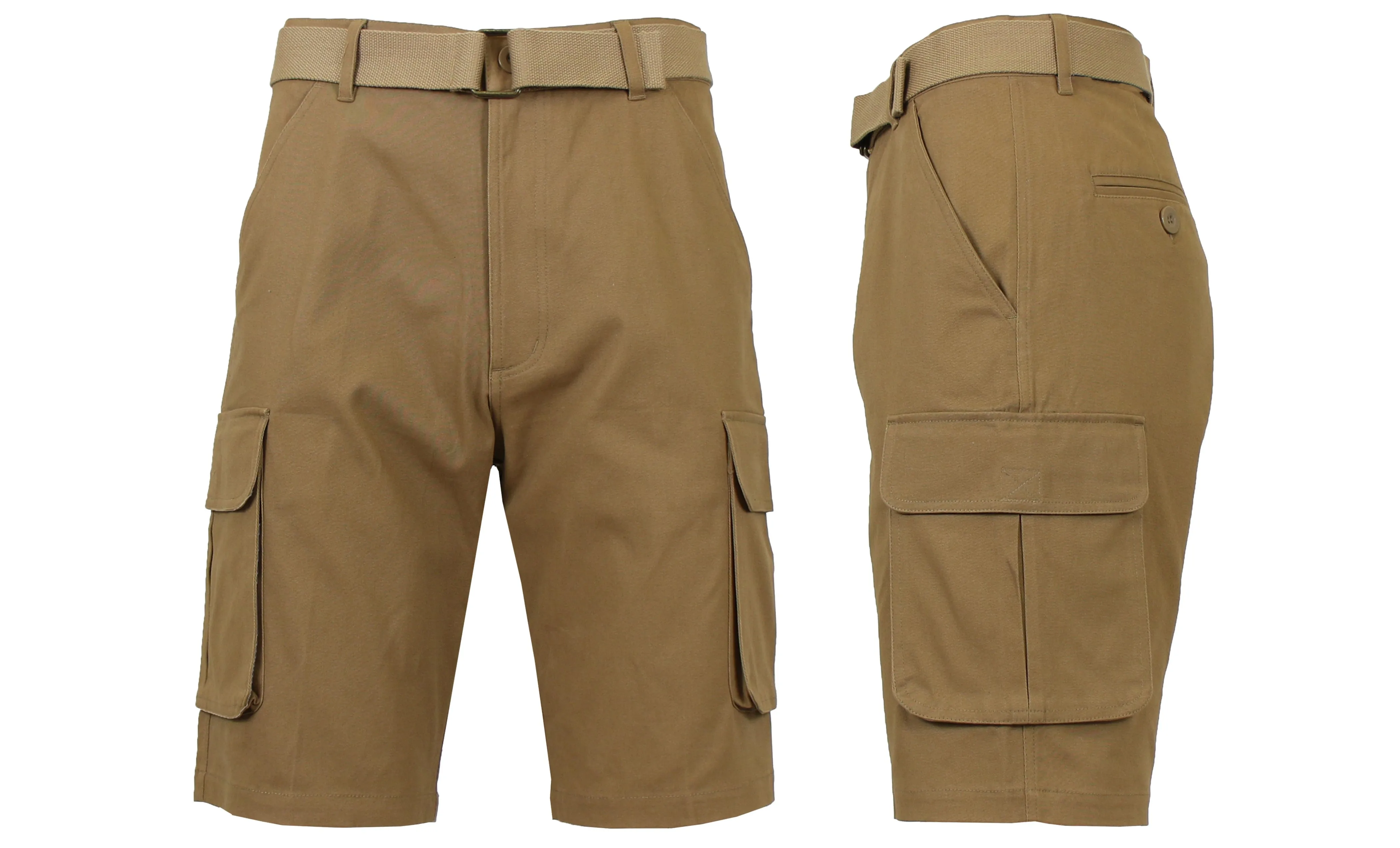 Cargo shorts athletic clothing Men's Cotton Flex Stretch Cargo Shorts with Belt