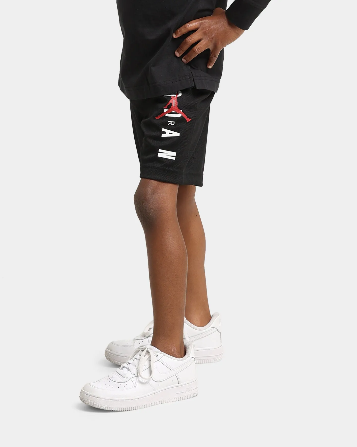 Water Resistant Finish Jordan Kids' Vertical Mesh Shorts Black