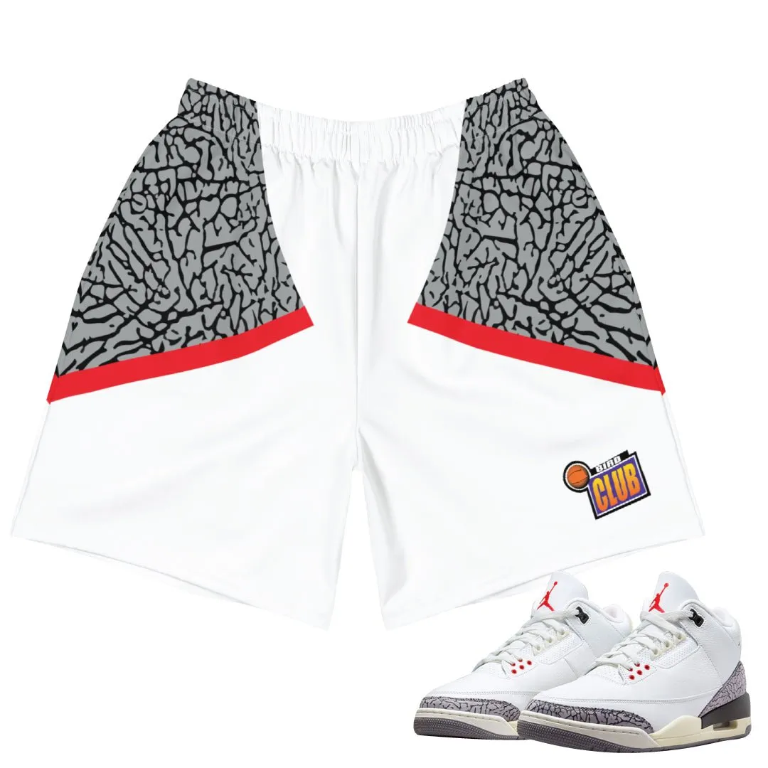 Fun Prints Retro 3 White Cement Reimagined Shorts