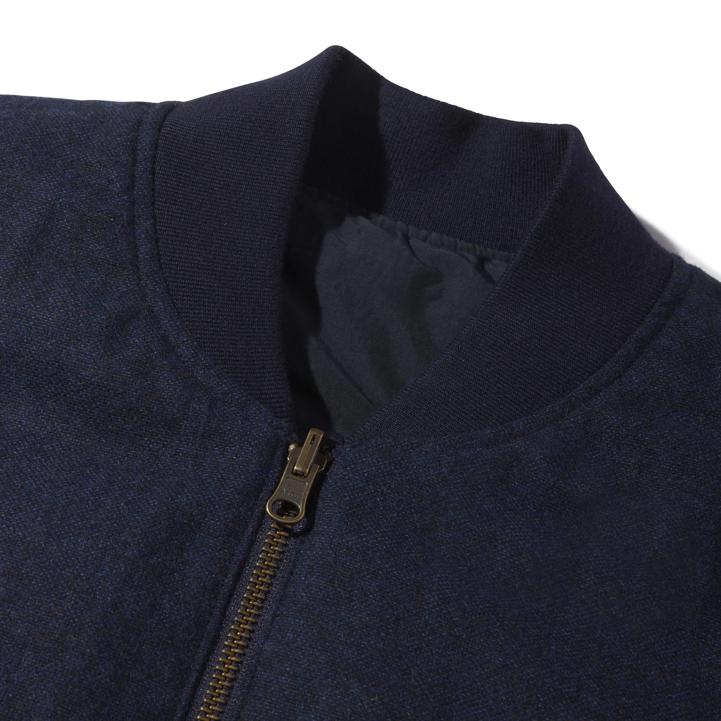 Glossy Finish Ultra Soft Brushed Interior Mackay Wool Quilted Reversible Vest - Navy *