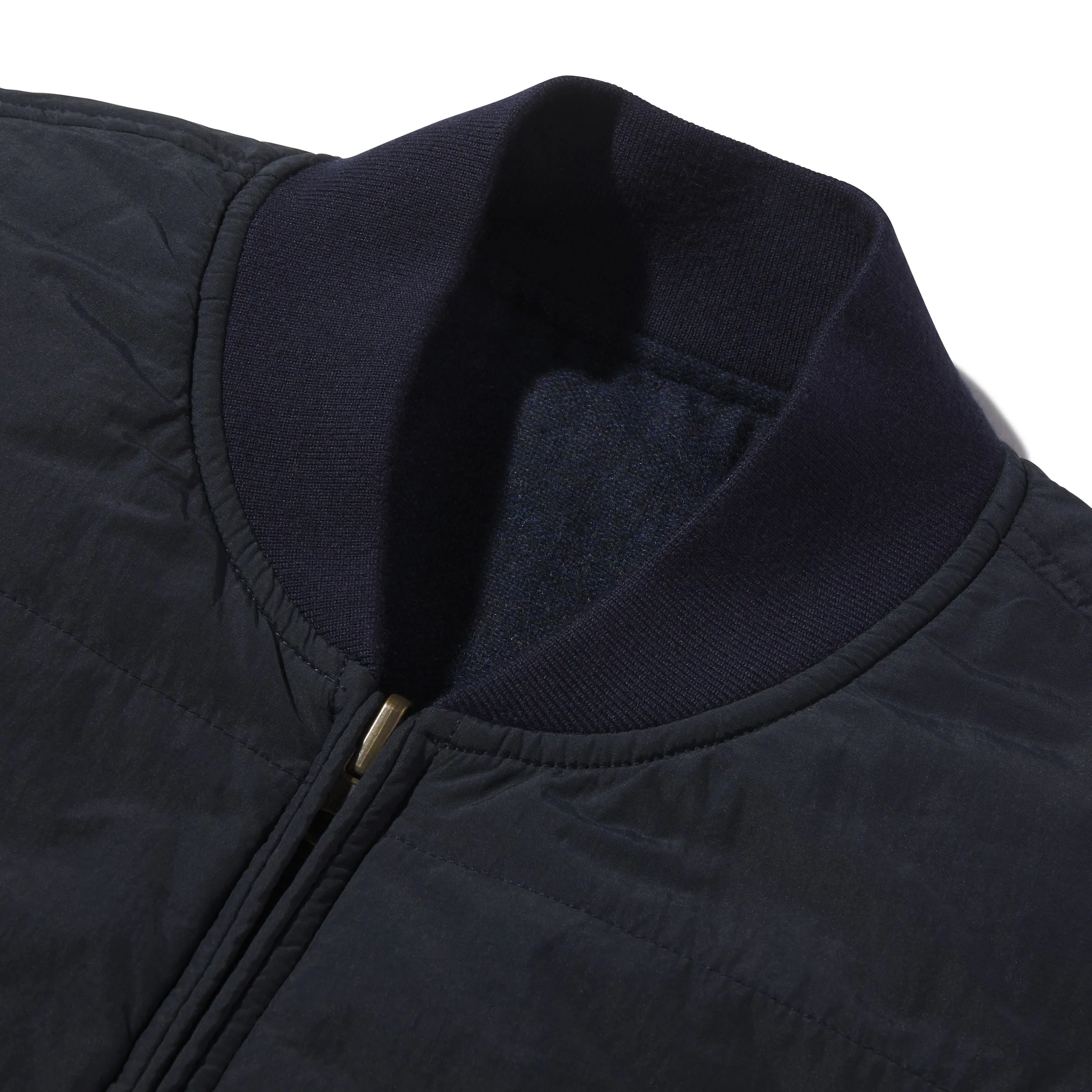 Tagless Neckline Design Mackay Wool Quilted Reversible Vest - Navy *