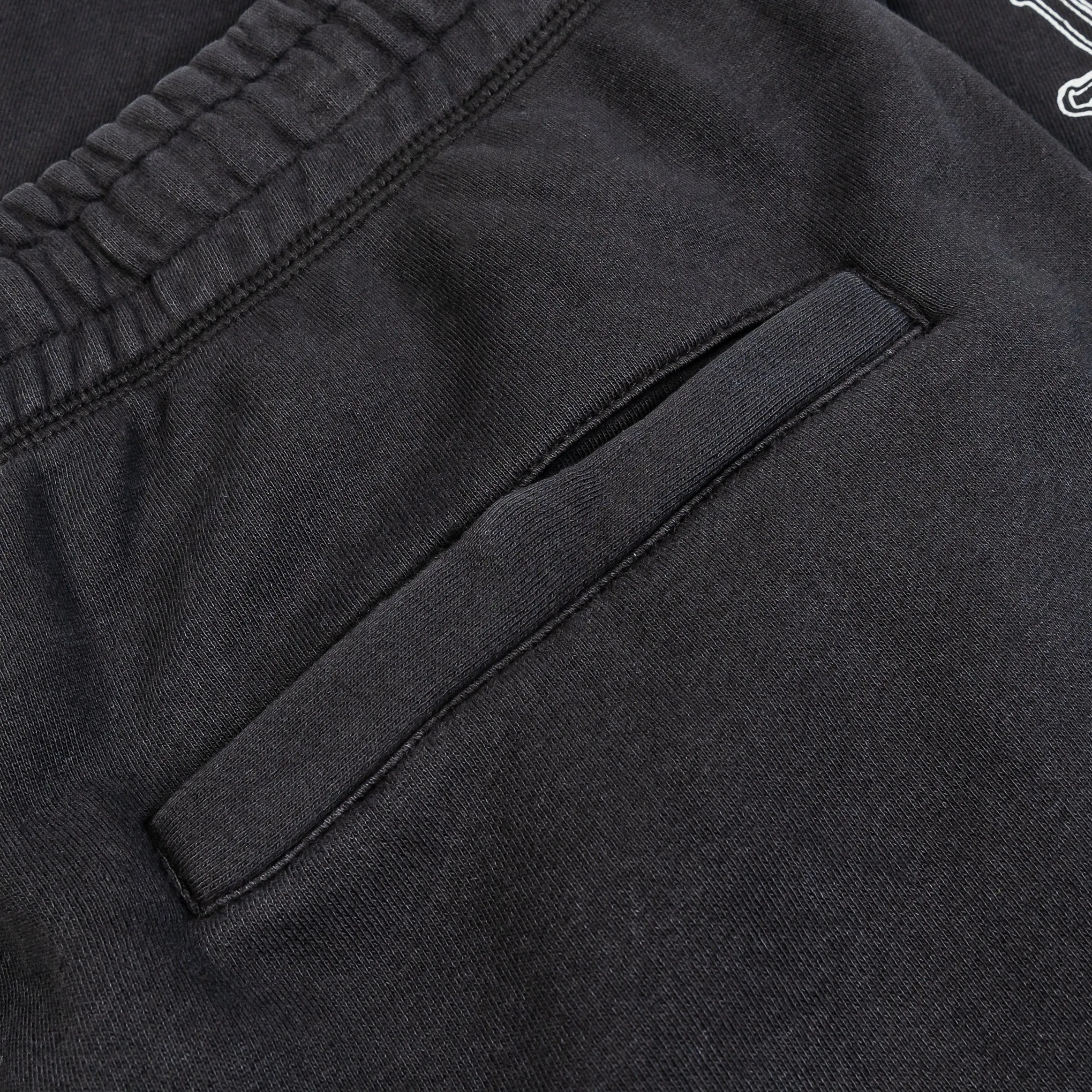 Bold Waistband Button front Prayer Joggers Mens Sweatpants (Washed Black)