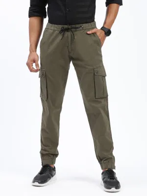 Soft Waistband Fit Comfort Men's Solid Green Joggers
