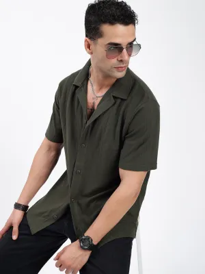 Spirit Core StaticFreeLining Men's Solid Green Relaxed Fit Shirt