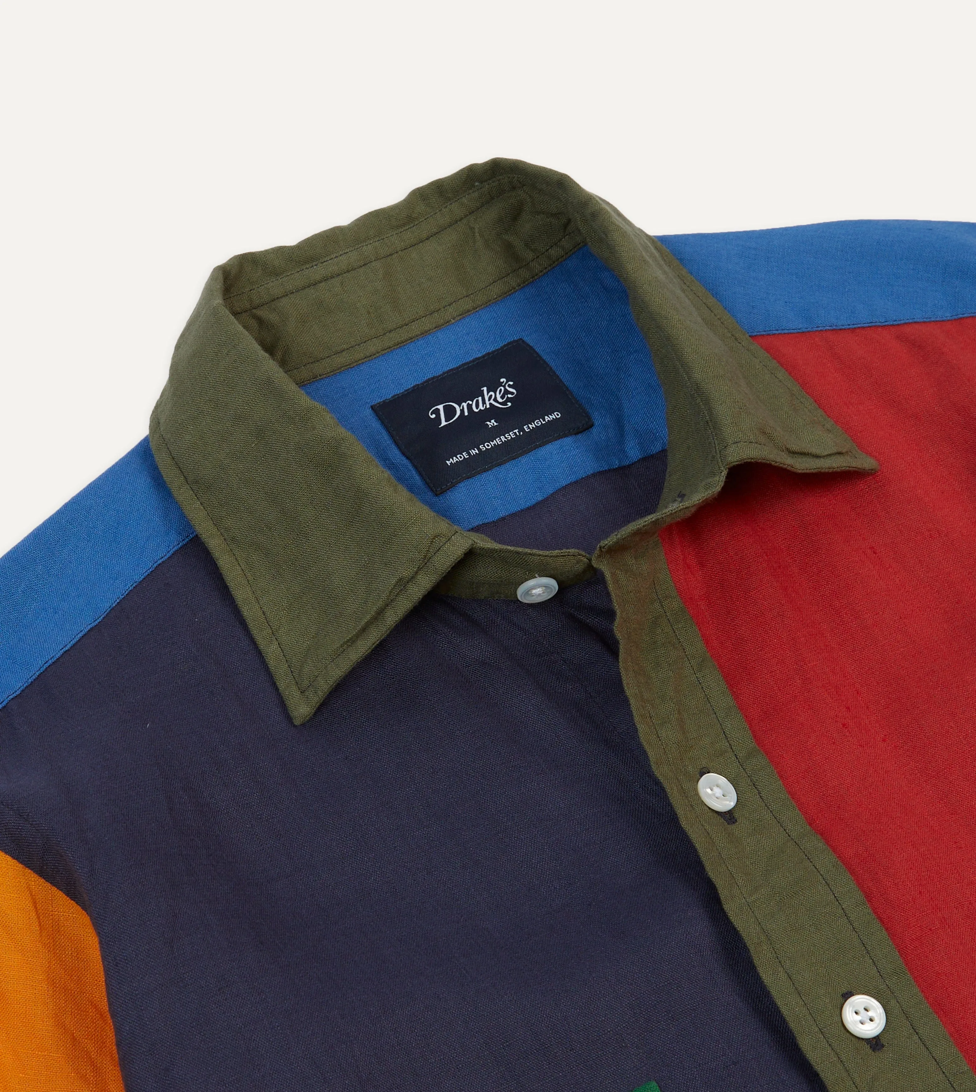Multicoloured Linen Two-Pocket Fun Work Shirt Functional Fashion Sustainable Fibers