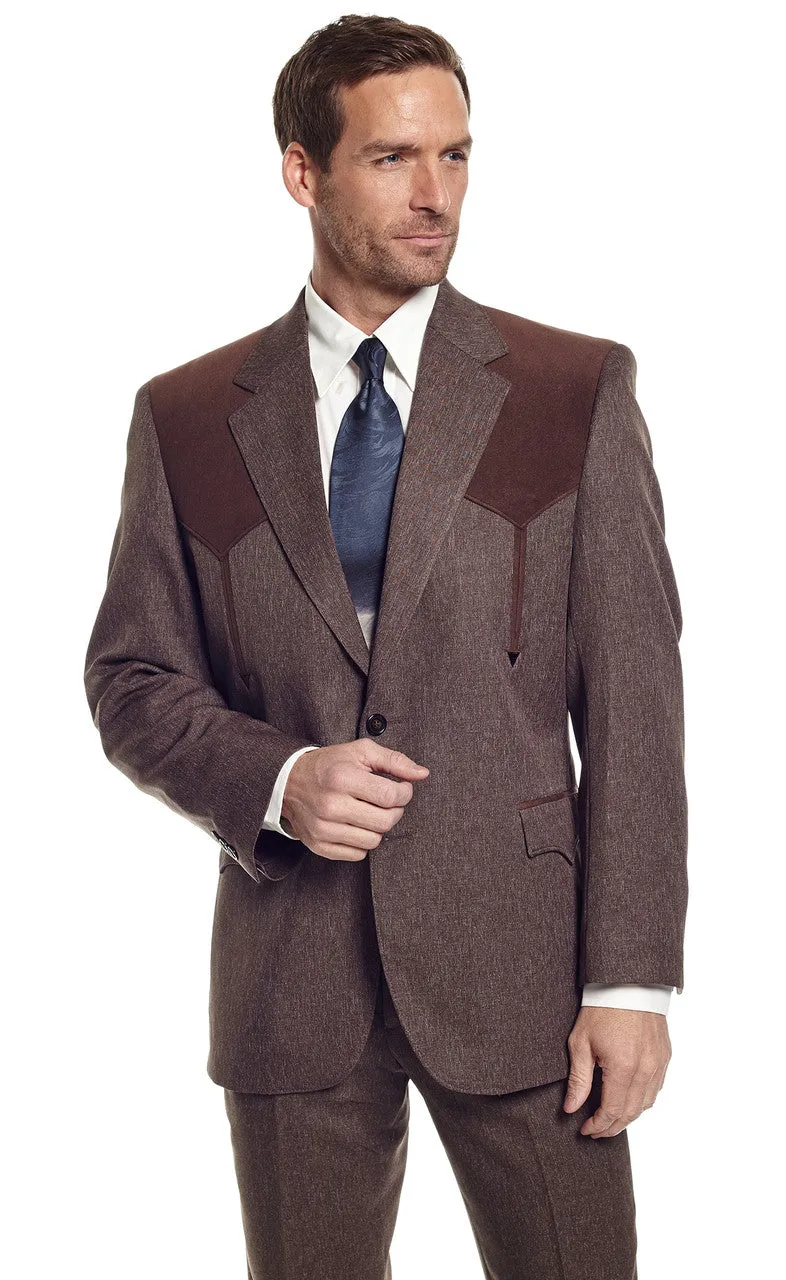Circle S Men's Heather Boise Sport Jacket in Chestnut Brown Non Irritating Lining Organic Cotton Blend