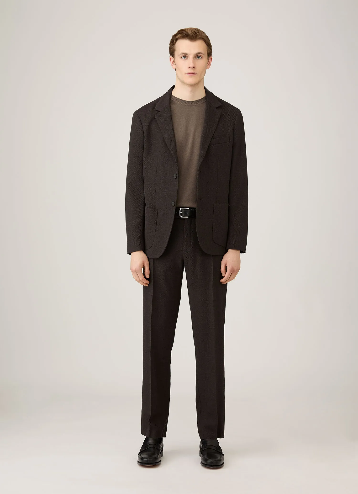 Smart Pick Smart Style Men's Sea Island Cashmere Crew Neck Jumper in Bark