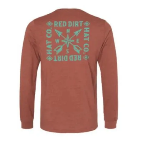 Kids playfulness ZeroDistressFinish Red Dirt Hat Co. "High Noon" Long Sleeve Graphic T-Shirt in Heather Rust