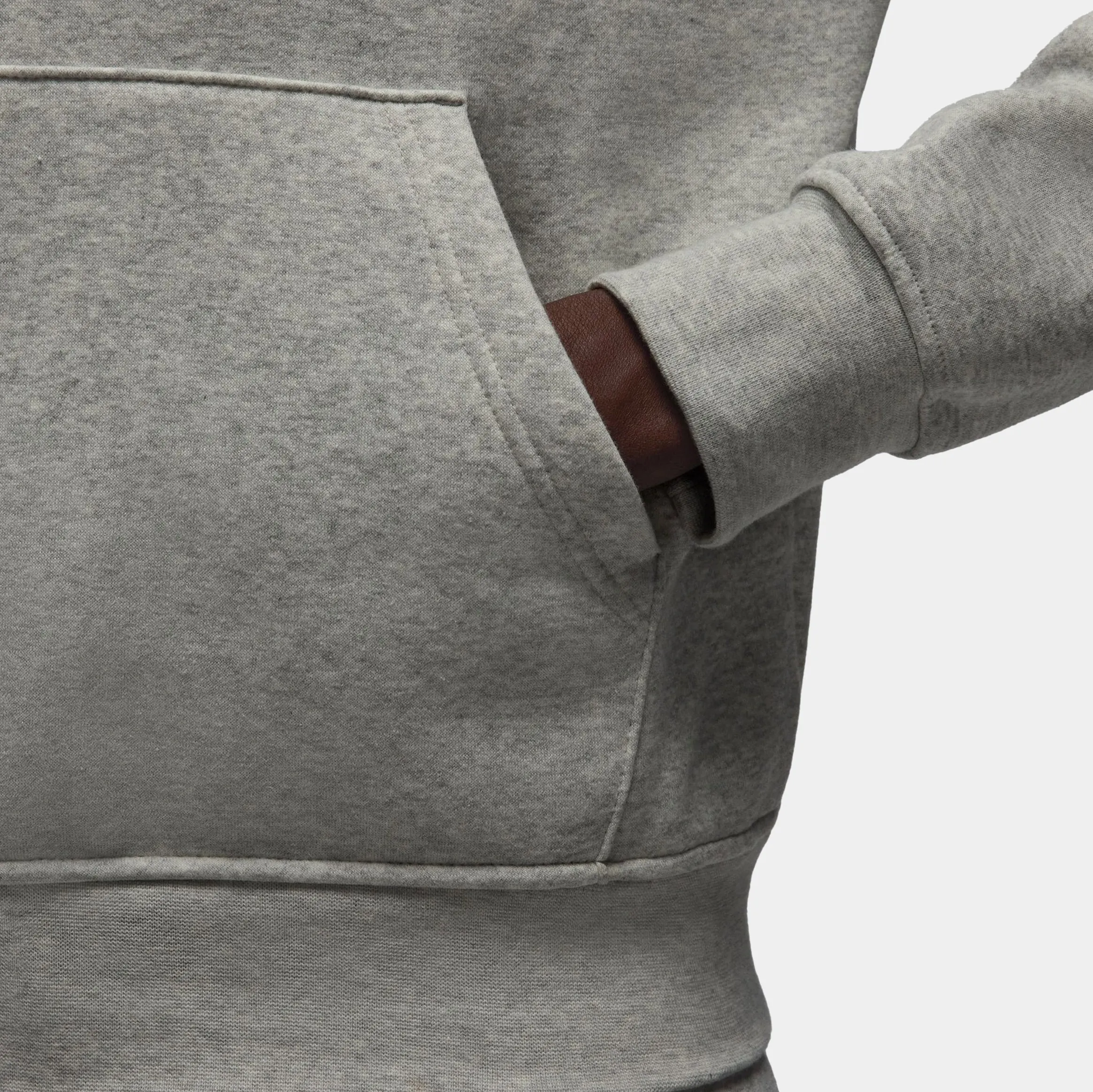 Contrast Trim Urban Chic Brooklyn Fleece Pullover Mens Hoodie (Grey/White)