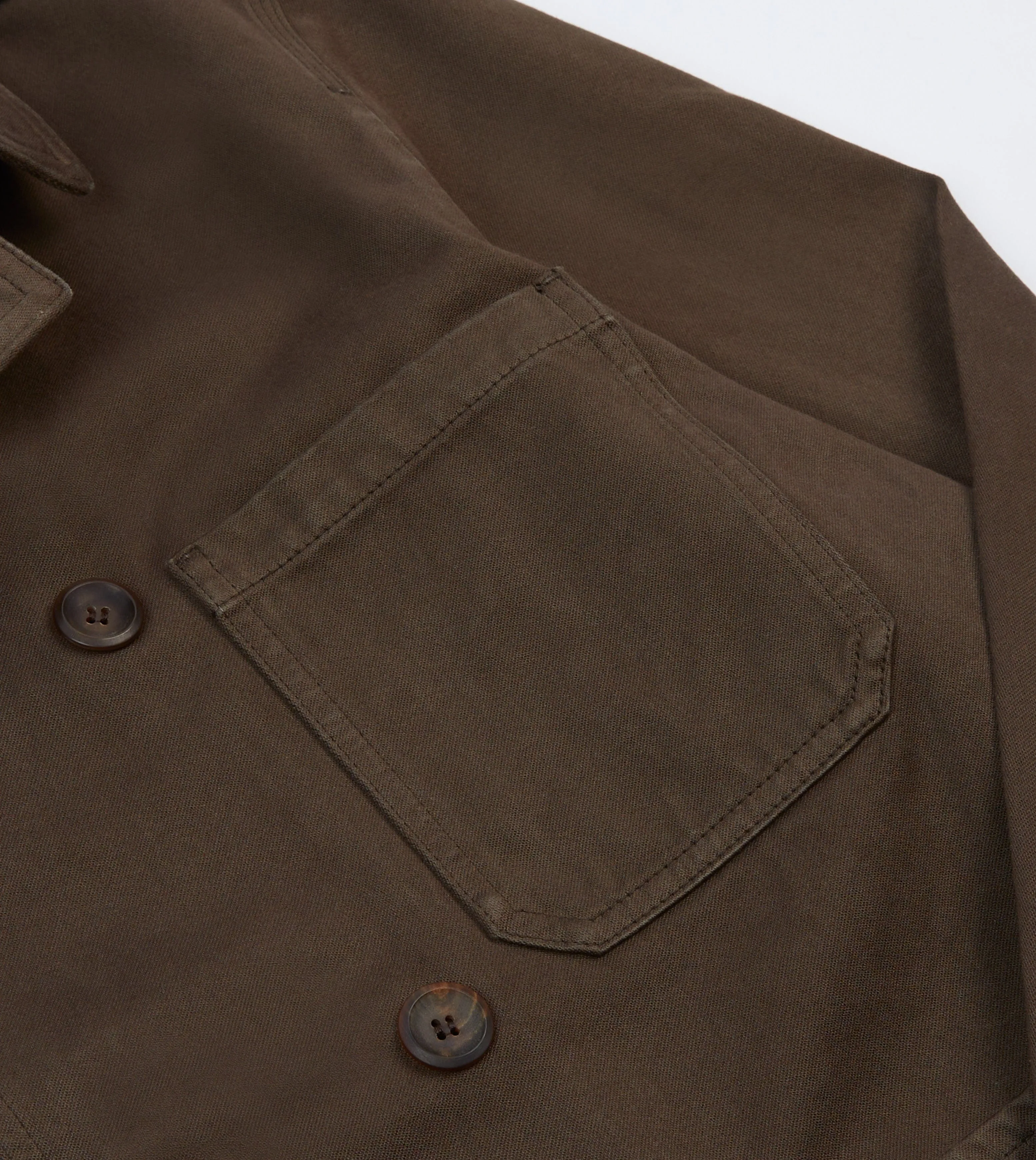 Winter Outerwear Odor Resistant Brown Cotton Double-Breasted Chore Coat