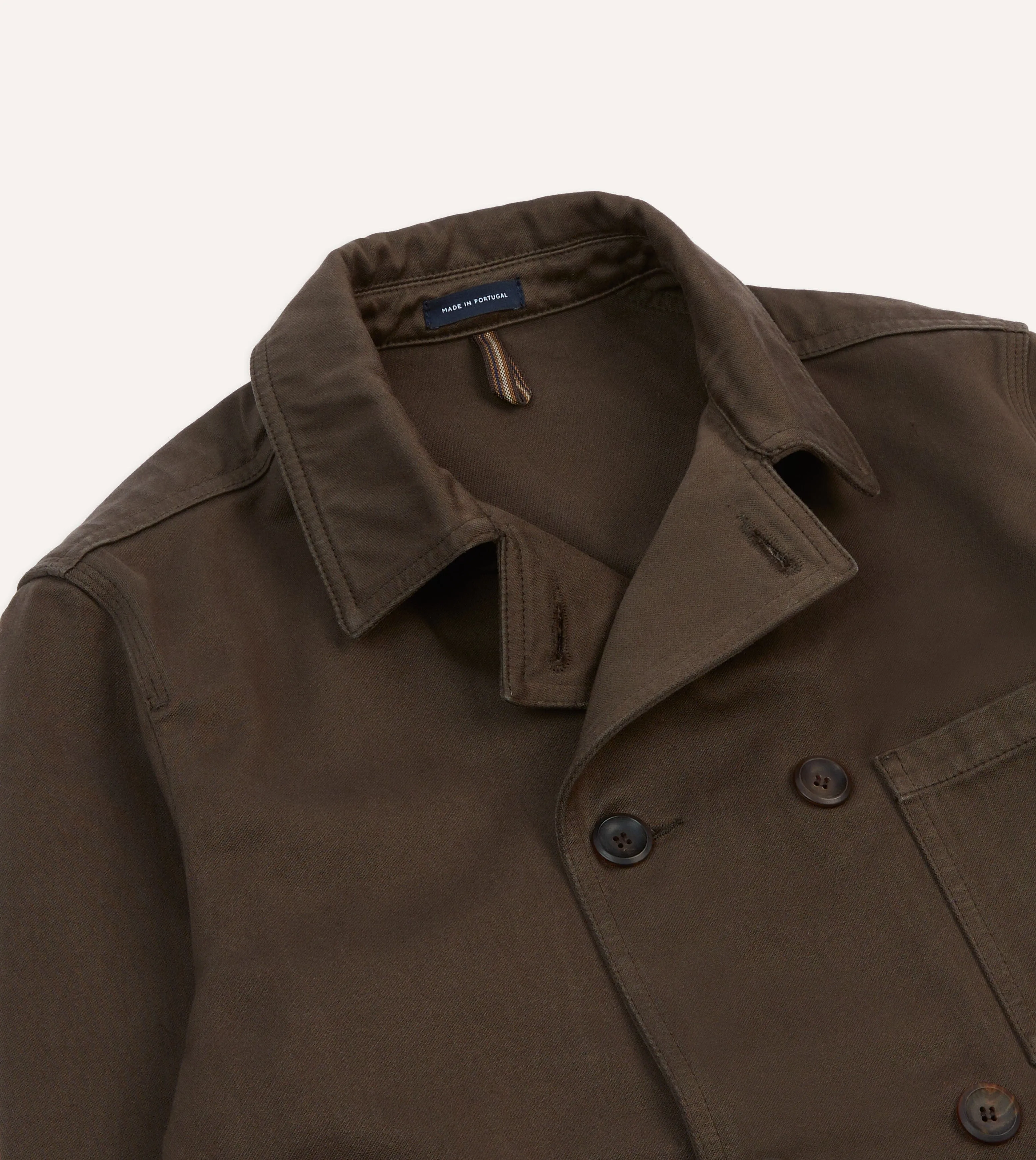 Crisp Layer hypoallergenic material Brown Cotton Double-Breasted Chore Coat