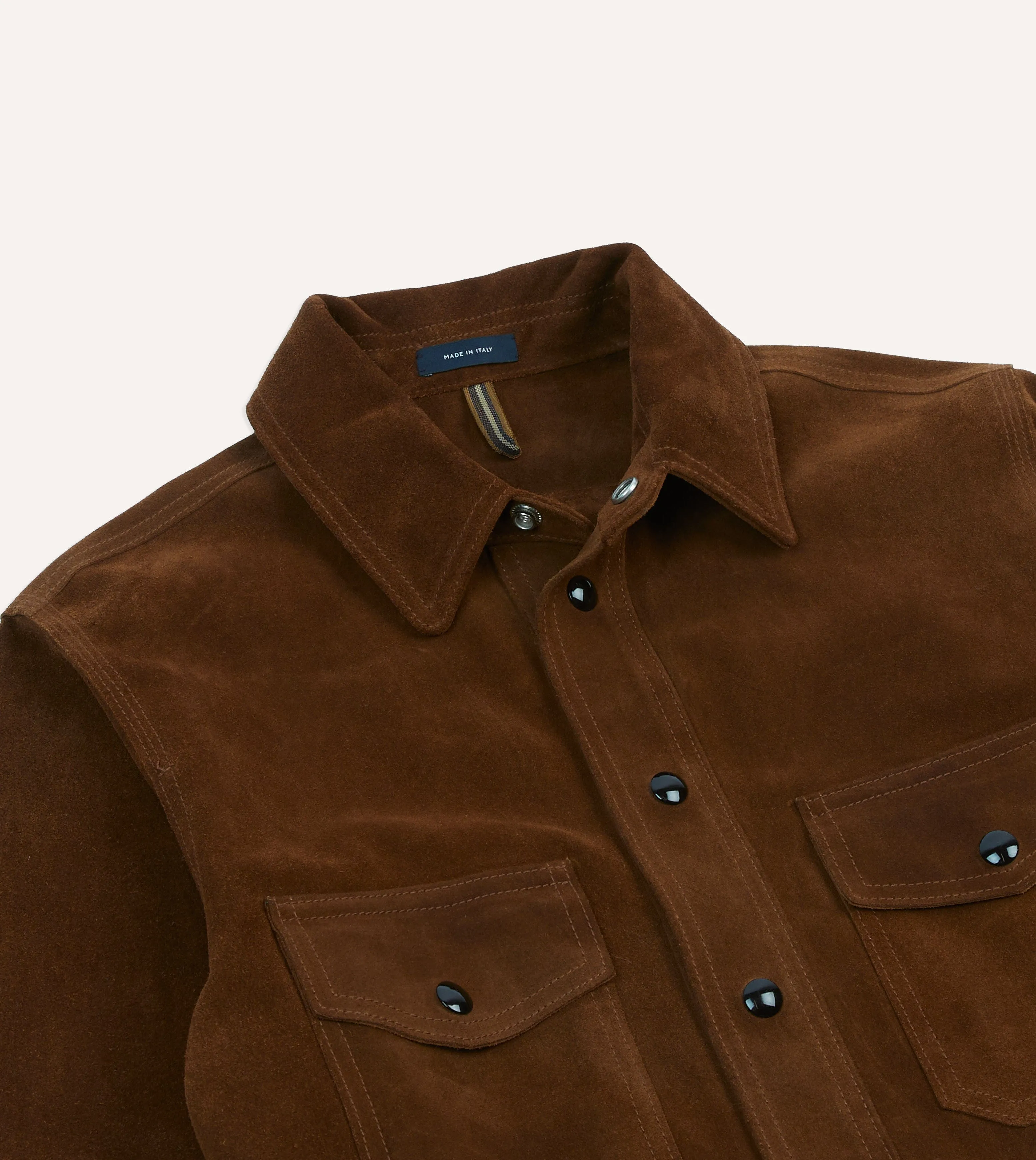 Minimal Comfort Wear Brown Roughout Suede Overshirt