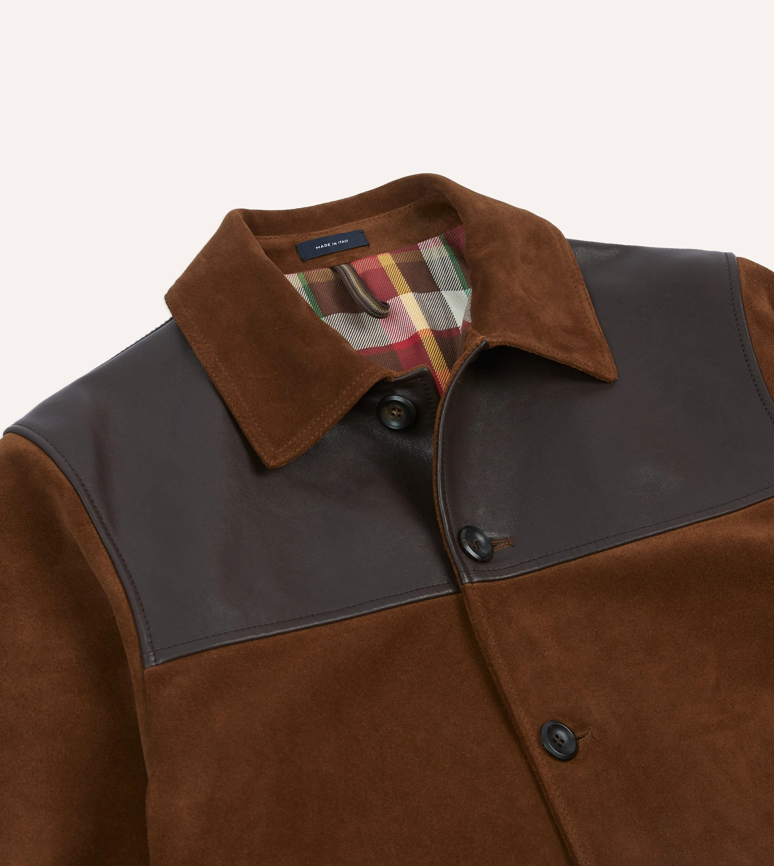 Breathable Outer Shell Wind Resistant Brown Suede and Leather Donkey Jacket