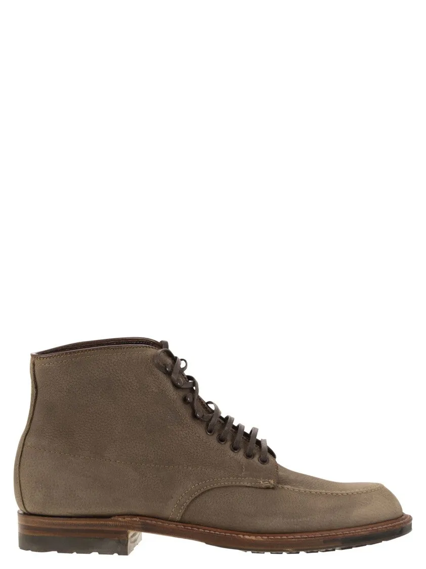 Brown Suede Lace-Up Ankle Boot With Commando Sole Hybrid Office Oxford Style