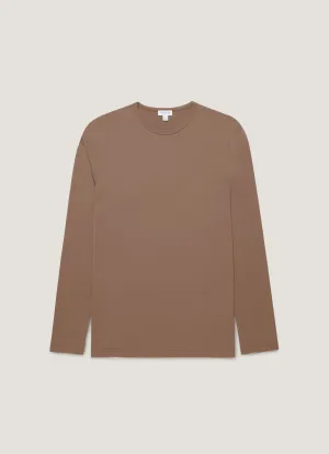 Men's Long Sleeve Classic T-shirt in Bark Universal Silhouette Anti microbial coating