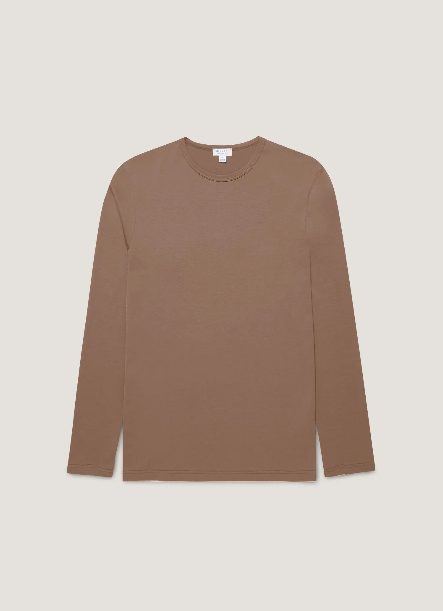 Men's Long Sleeve Classic T-shirt in Bark Universal Silhouette Anti microbial coating