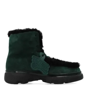 Burberry Creeper Shearling Round Toe Lace-Up Boots, Brand Size 41 (US Size 8) Wide Ease Full Support