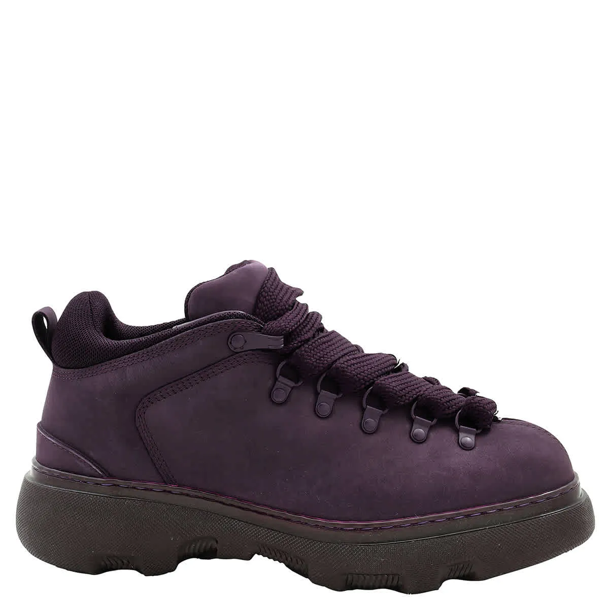 Calm Shade Weekly Rotation Burberry Men's Aubergine Lace-Up Leather Trek Ankle Boots