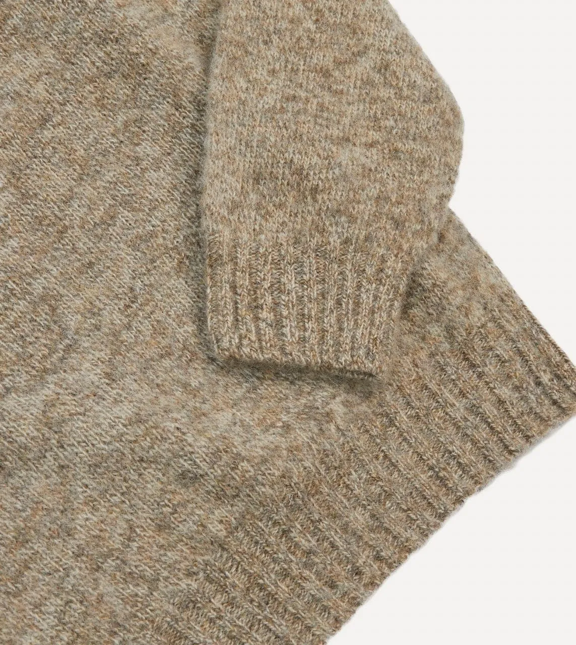 Crisp Design Camel Brushed Shetland Crew Neck Jumper