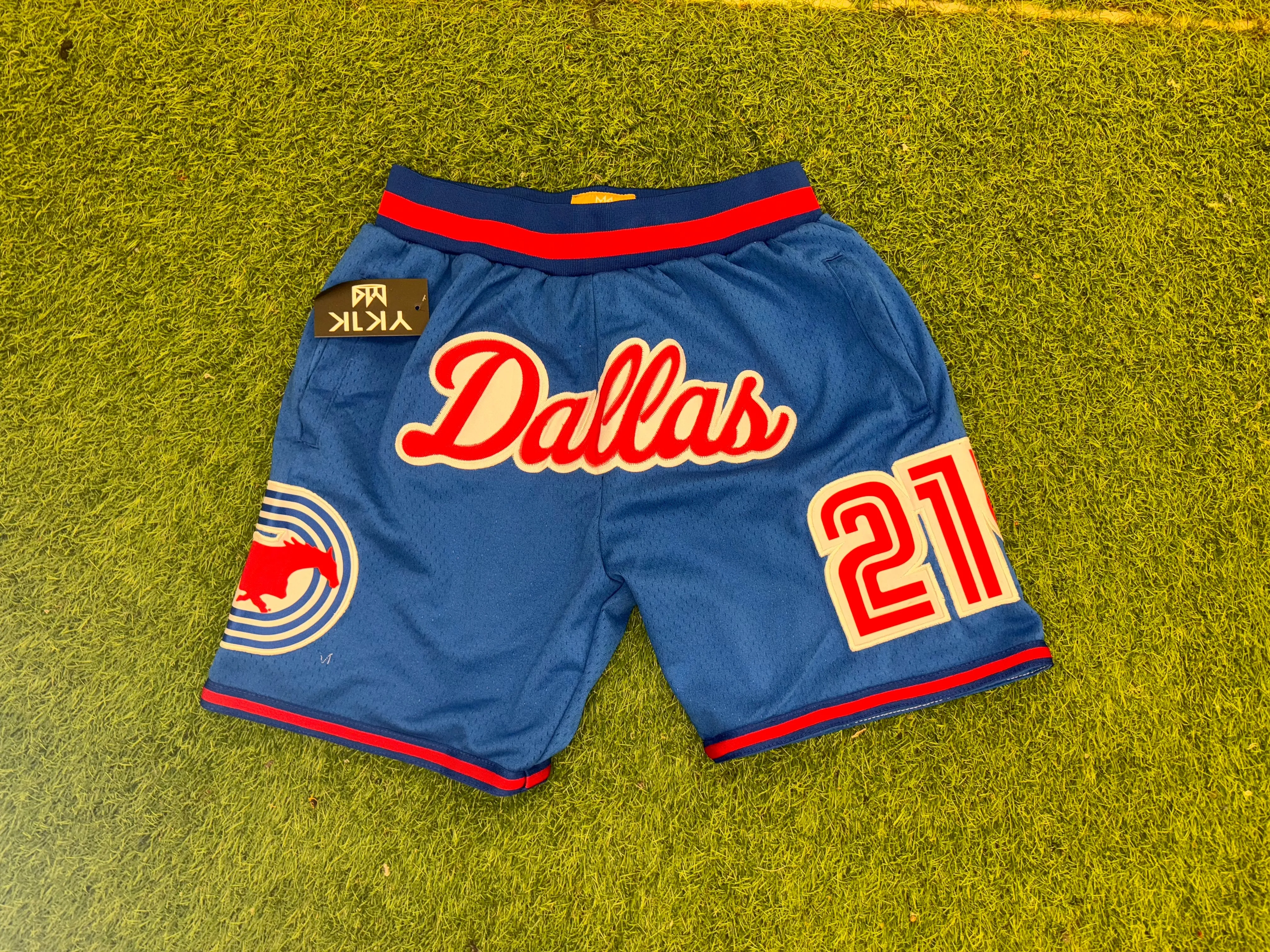 SMU Basketball Shorts BLUE 214 Double Layered Hem