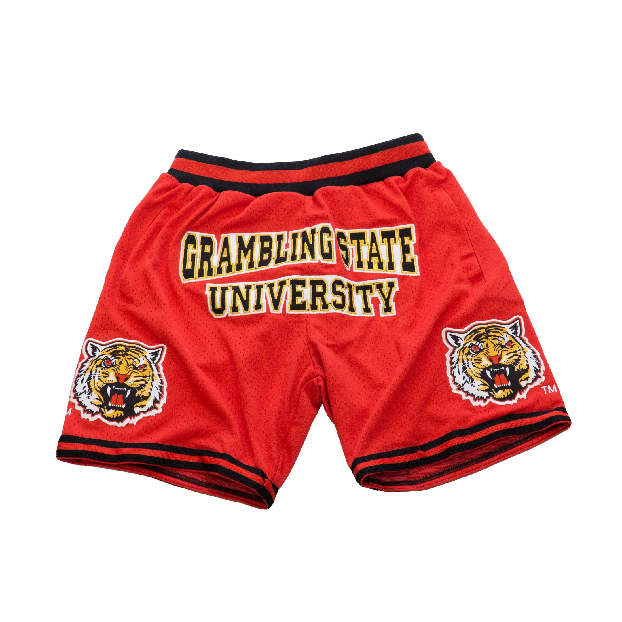 Secure Pocket Zippers GRAMBLING STATE UNIVERSITY Basketball Shorts Red