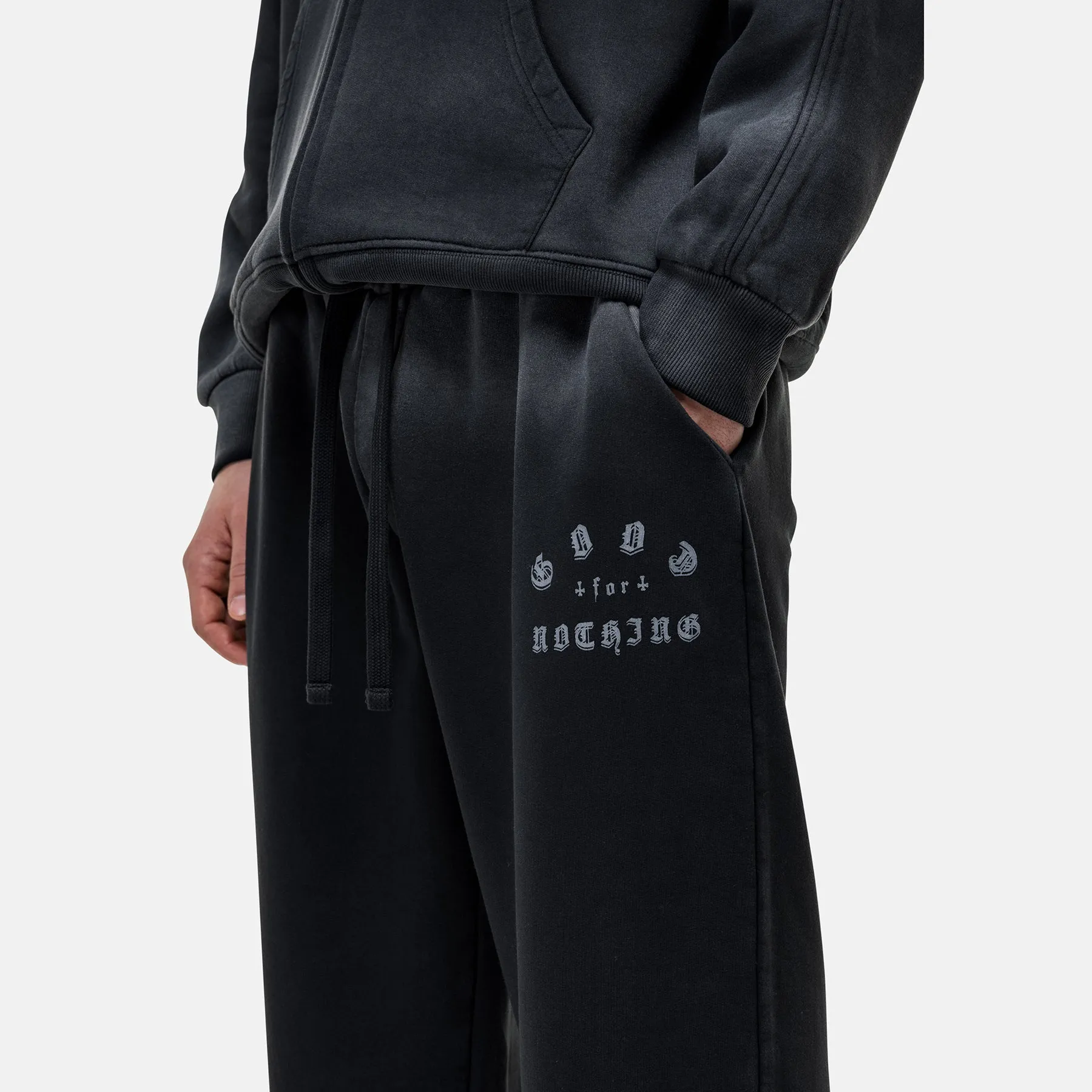 California Washed Black Sweatpants Travel-Ready